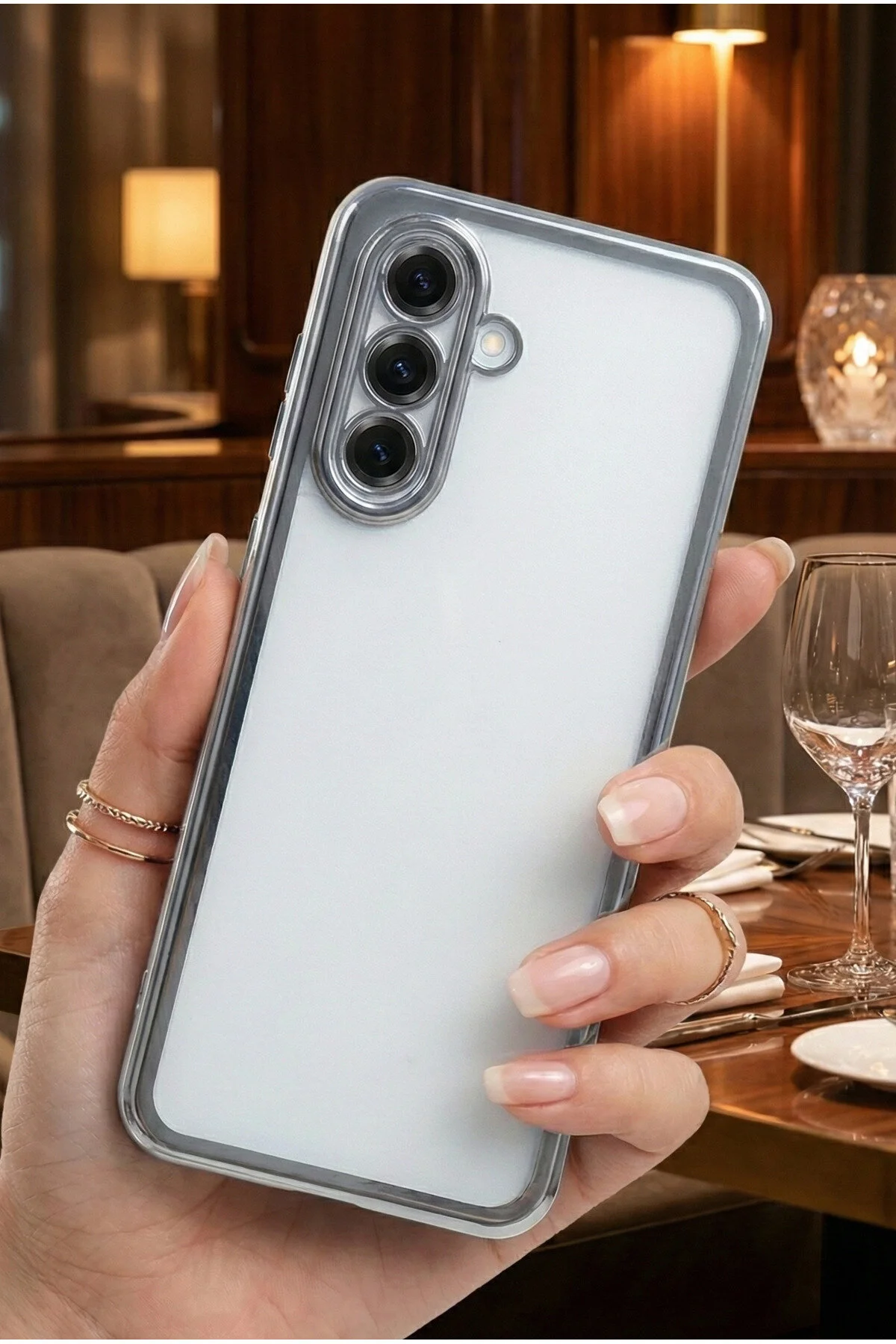 Samsung Galaxy S25 Uyumlu 3D Kamera Korumalı Şeffaf Tasarım Bumper Kılıf