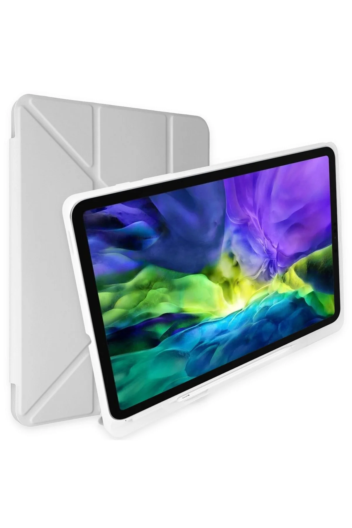 iPad Pro 9.7 Uyumlu Kılıf Kalem Bölmeli Uyku Modlu Smart Case - Gri