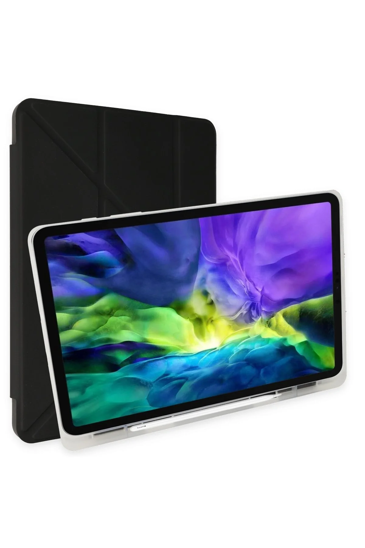 iPad Pro 9.7 Uyumlu Kılıf Kalem Bölmeli Uyku Modlu Smart Case - Siyah
