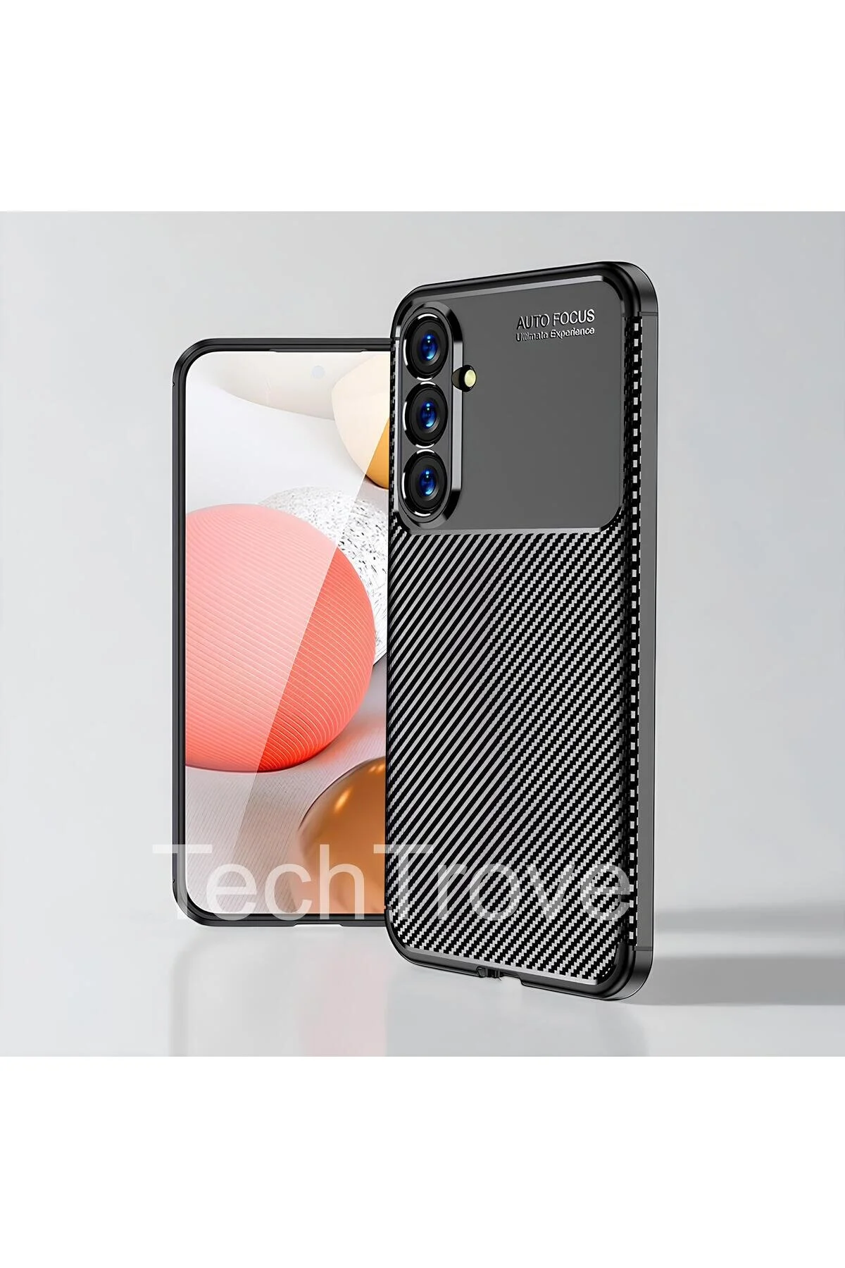 Samsung Galaxy S23 FE Kılıf Kamera Korumalı Darbe Emici Karbon Fiber Desenli Kapak