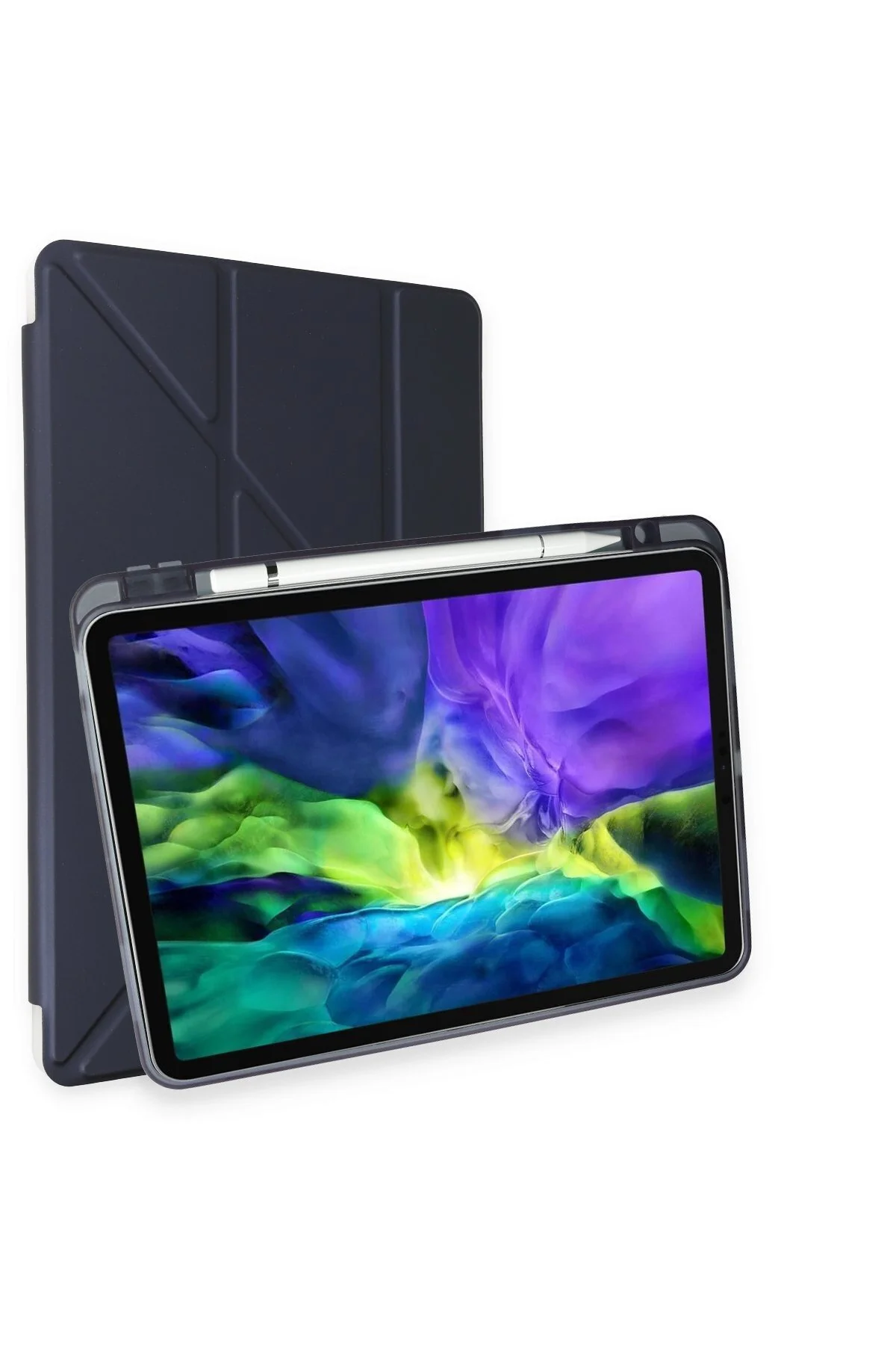 iPad Pro 11 (2018) Uyumlu Kılıf Kalem Bölmeli Uyku Modlu Smart Case - Lacivert