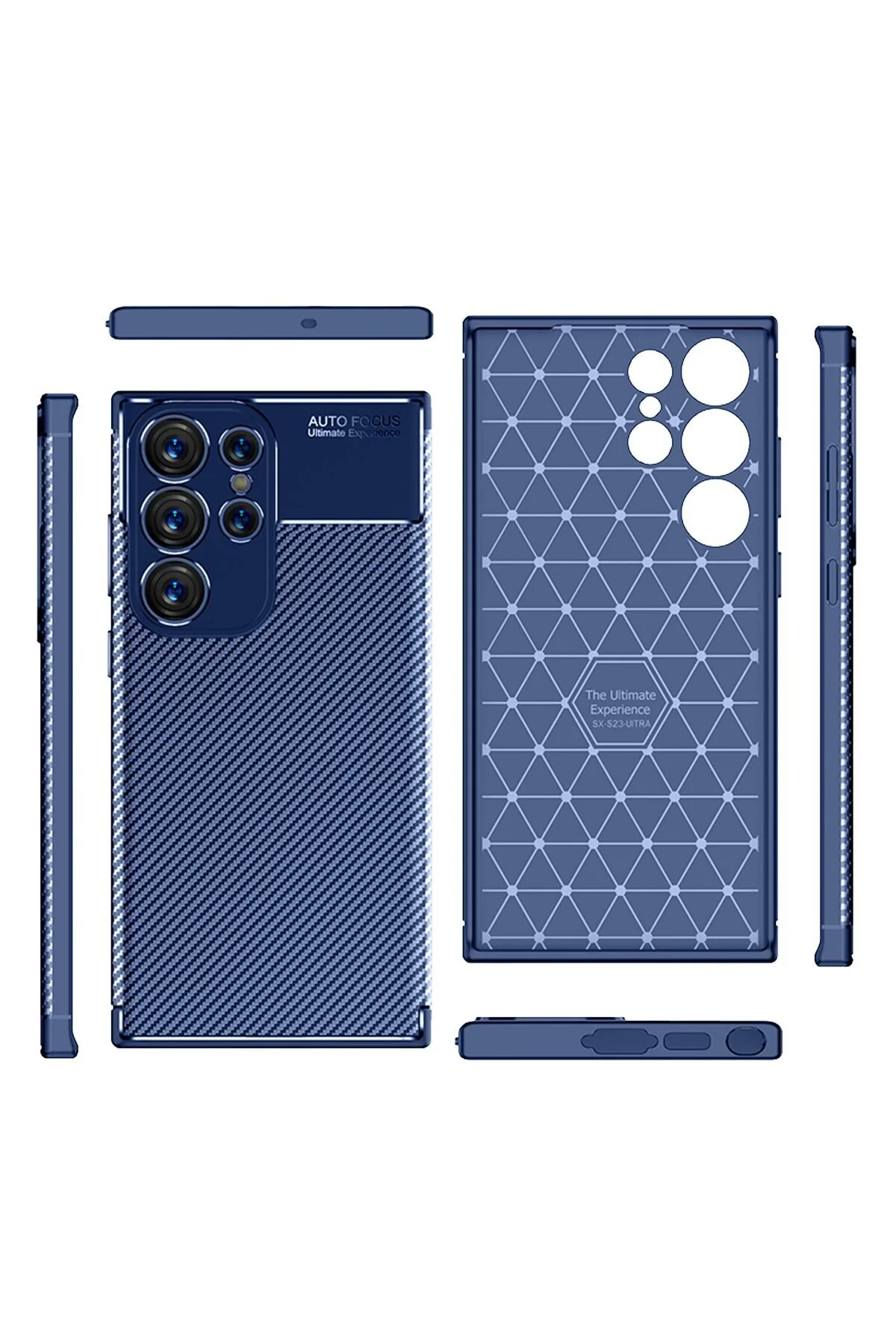 Samsung Galaxy S23 Ultra Kılıf Karbon Tasarımlı Kamera Korumalı Silikon Kapak
