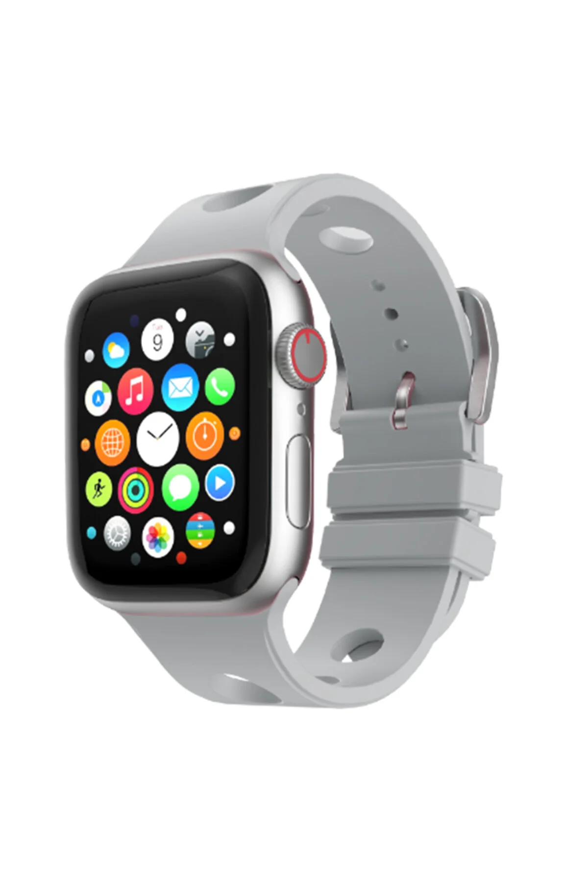 Watch 42mm İçin Uyumlu Renkli Delikli Tasarımlı Silikon Kayış Kordon