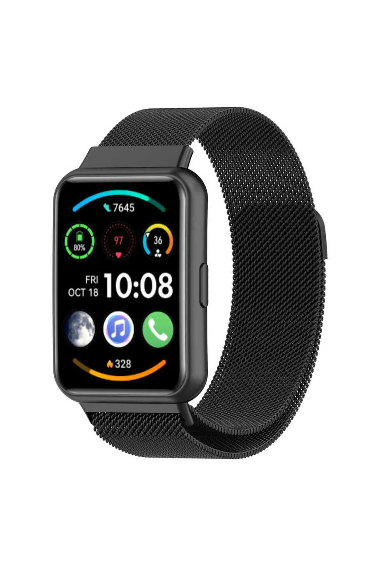 Huawei Watch Fit 2 İçin Uyumlu Renkli Metal Hasır Kordon