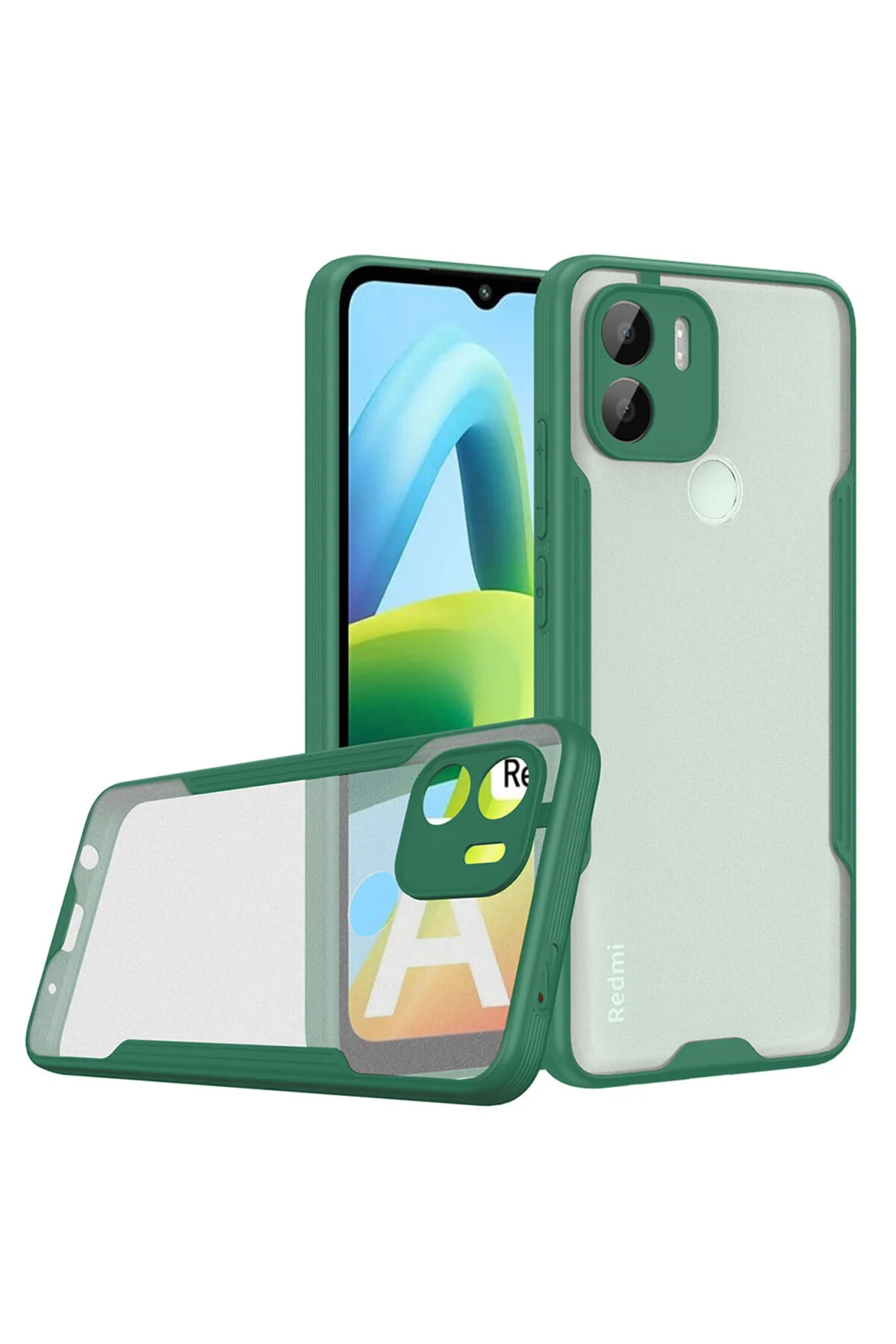 Xiaomi Redmi A1 Uyumlu Kenarları Renkli Arkası Buzlu Bumper Kılıf