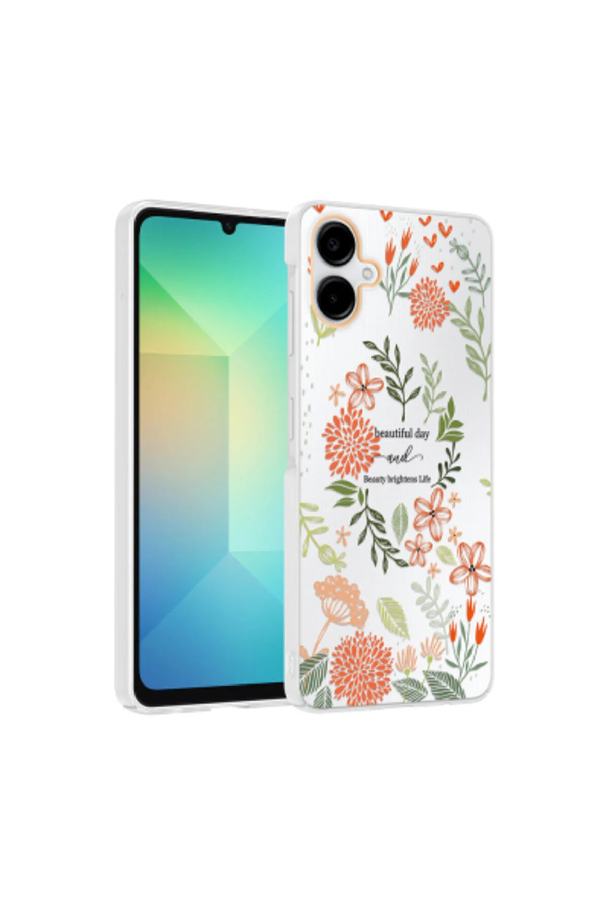 Samsung Galaxy A06 Uyumlu Desenli Şeffaf Kılıf Kamera Korumalı İnce Kapak