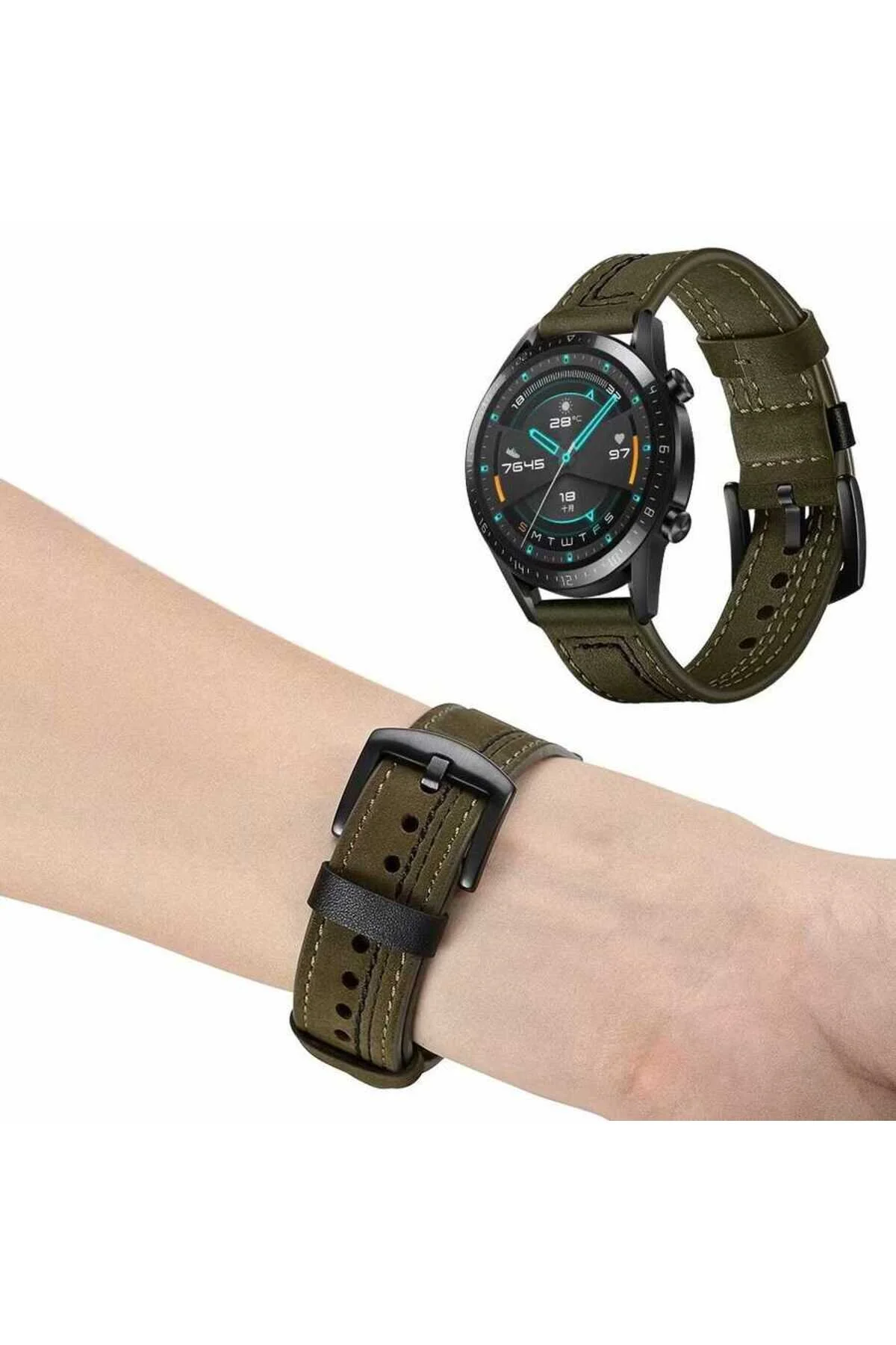 Huawei Watch GT 3 42mm İçin Uyumlu Deri Strap Kayış Kordon