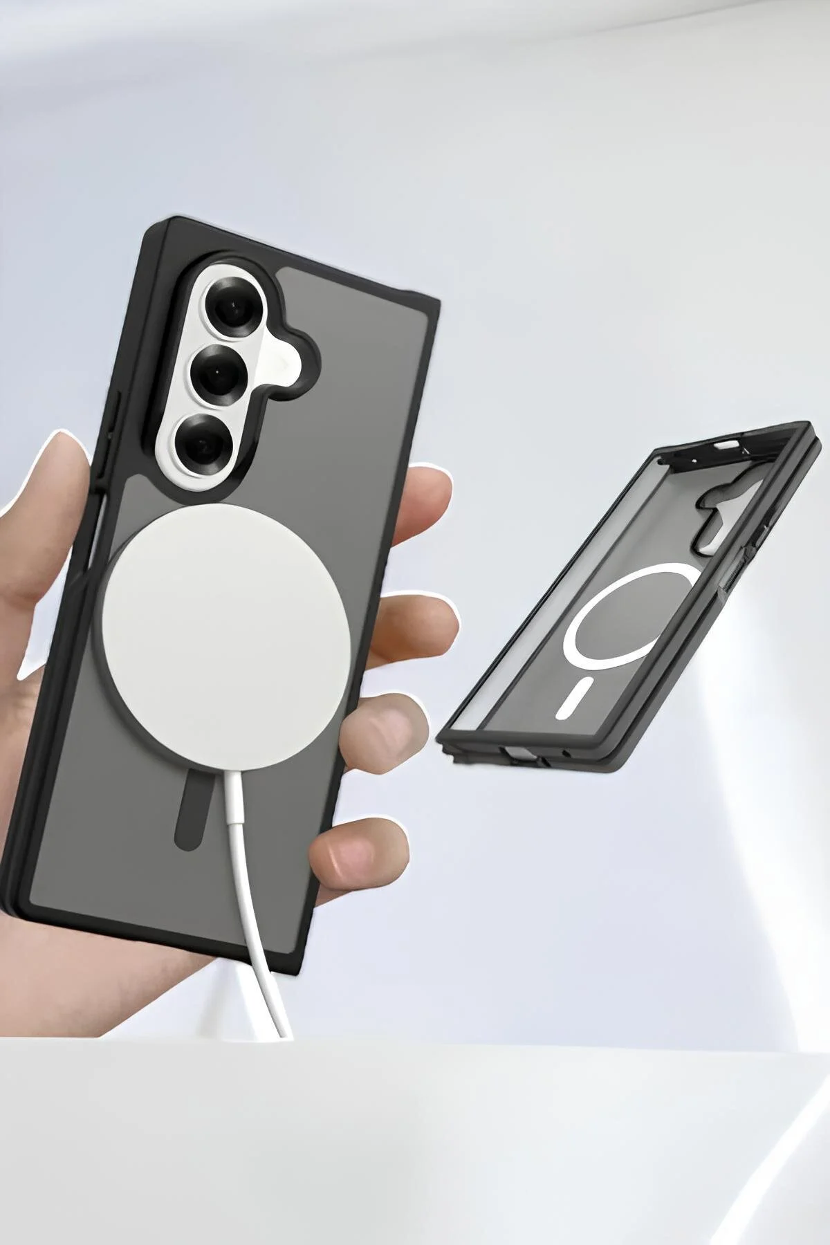 Samsung Galaxy Z Fold 7 Uyumlu Kılıf Renkli Buzlu Tasarım Sararmaz Magsafe Uyumlu Kılıf