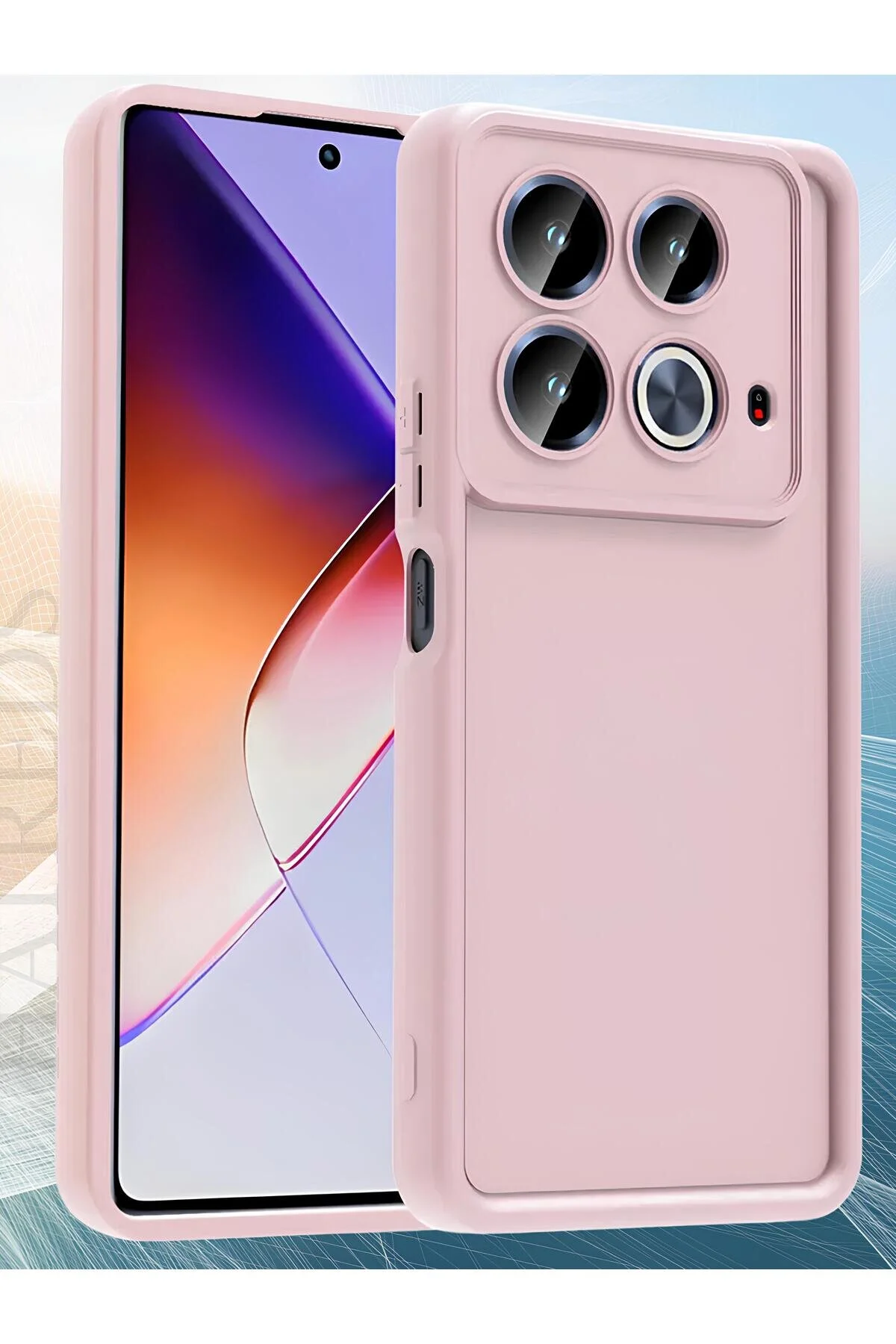 İnfinix Note 40 Pro Kılıf Kamera Korumalı Kenar Çıkıntılı Soft Renkli Silikon Kapak - Pembe