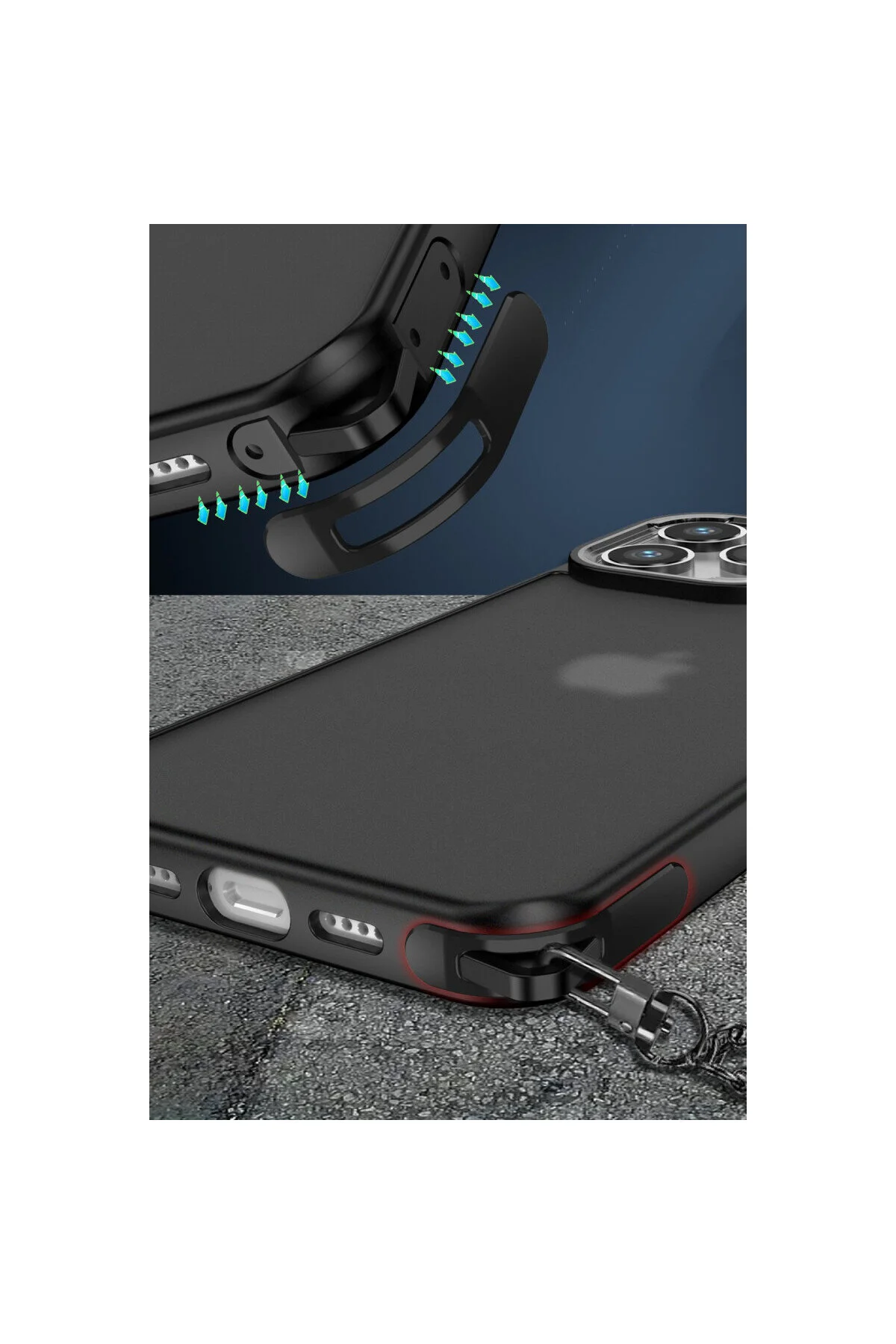 iPhone 12 Pro Max İçin Uyumlu Buzlu Tasarım Sararmaz Tpu Kılıf