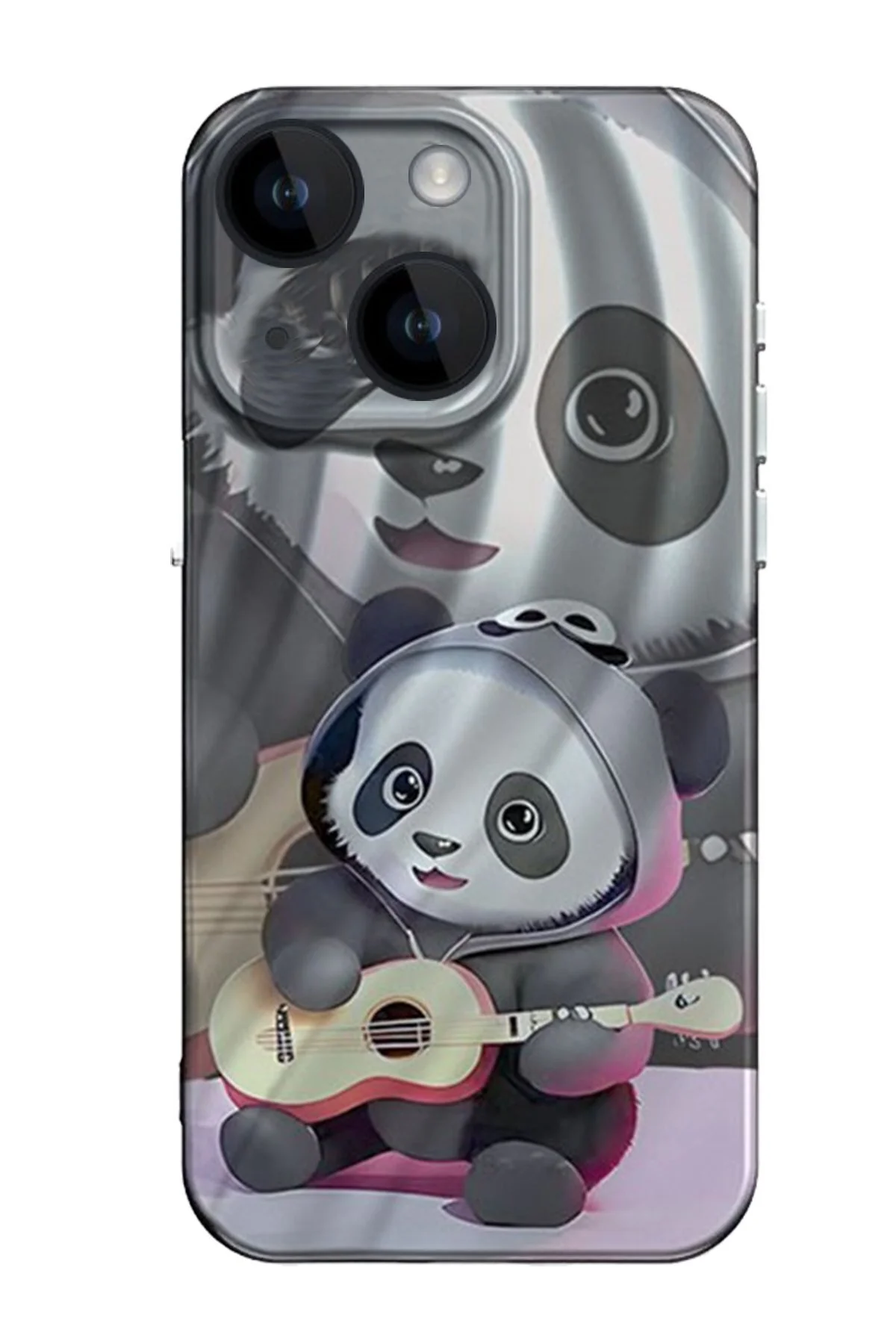 iPhone 14 Uyumlu Yeni Tasarımlı Desenli Kamera Korumalı Kılıf - Panda