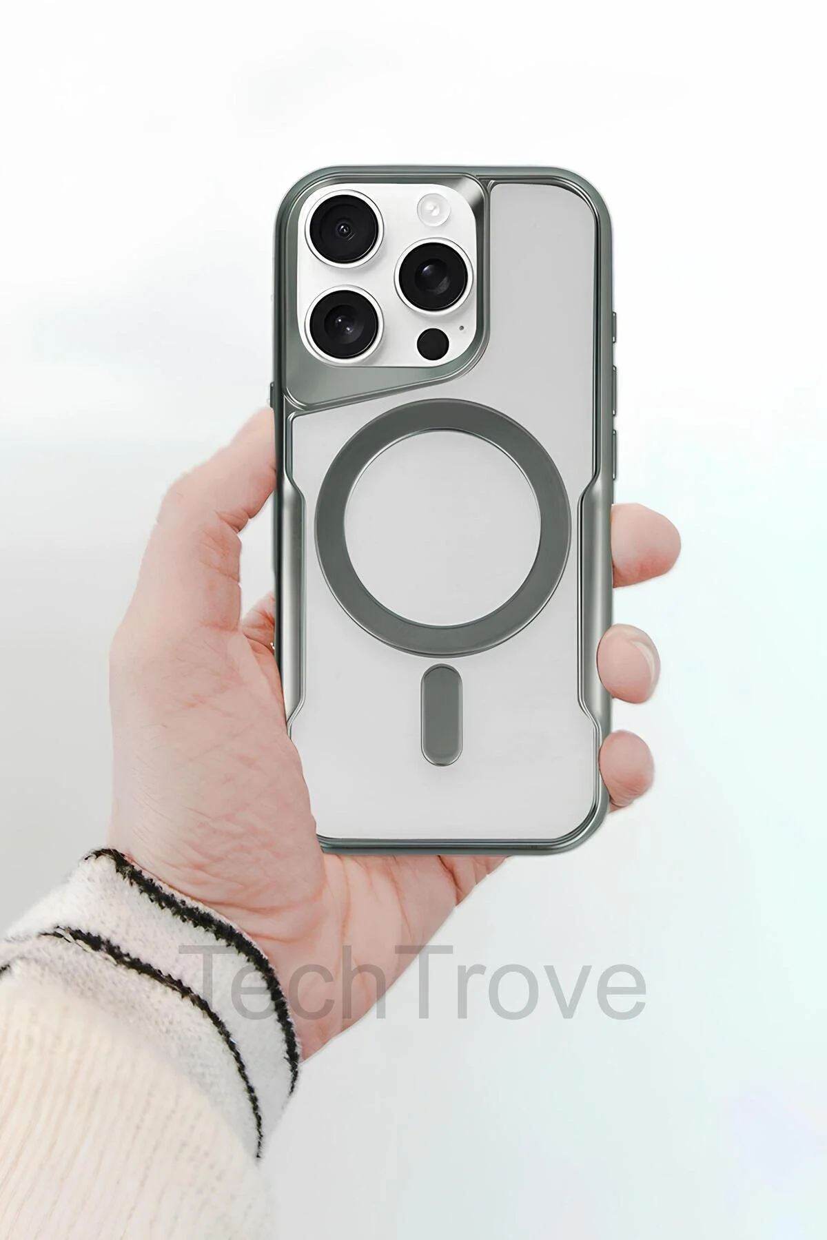 iPhone 14 Pro Kılıf Magsafe Uyumlu Arkası Şefaf Tasarım Lazer Kaplama Sararmaz Silikon Kapak