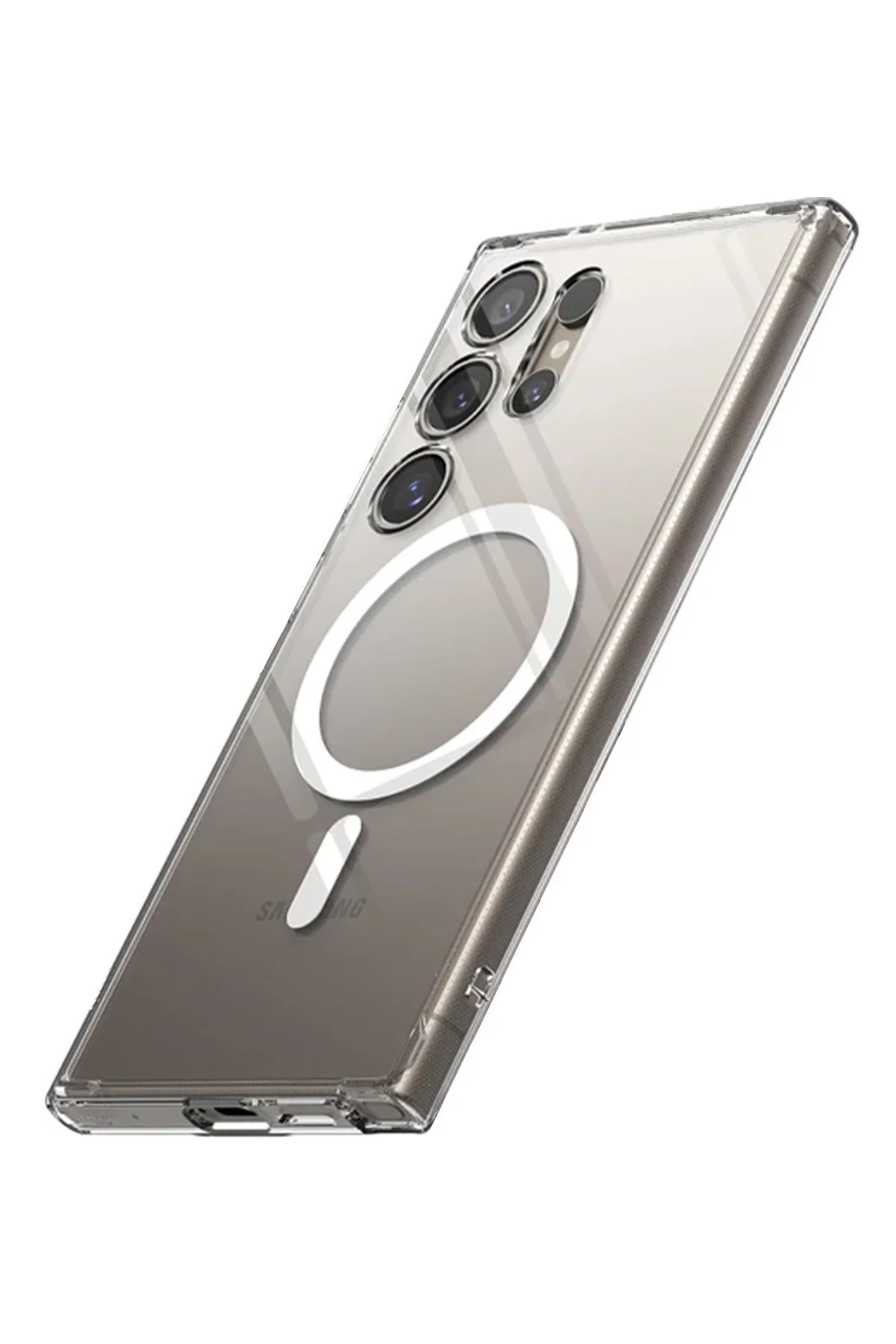 Samsung Galaxy S24 Ultra Uyumlu Kılıf Magneticsafe Şeffaf Silikon