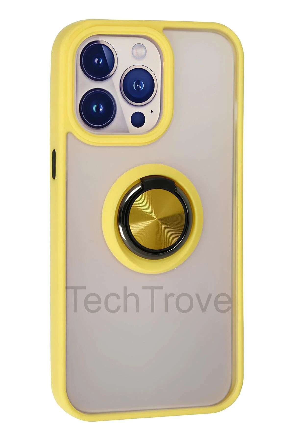 iPhone 15 Pro Kılıf Yüzüklü Stand Özellikli Darbe Korumalı Mat Silikon Kapak