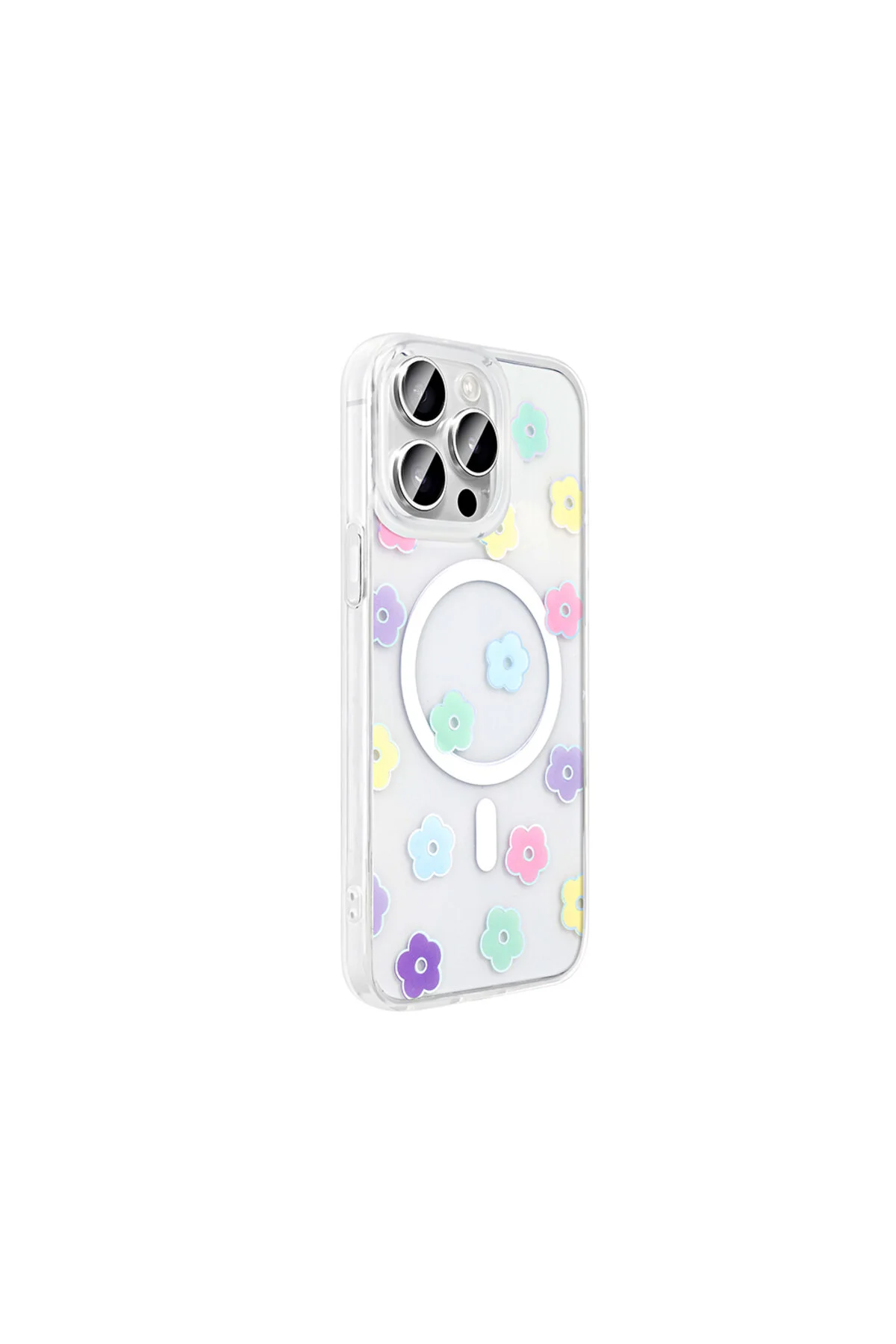 iPhone 15 Pro Max Kılıf M-Safe Şarj Özellikli Şeffaf Zore Folk Sert Kapak