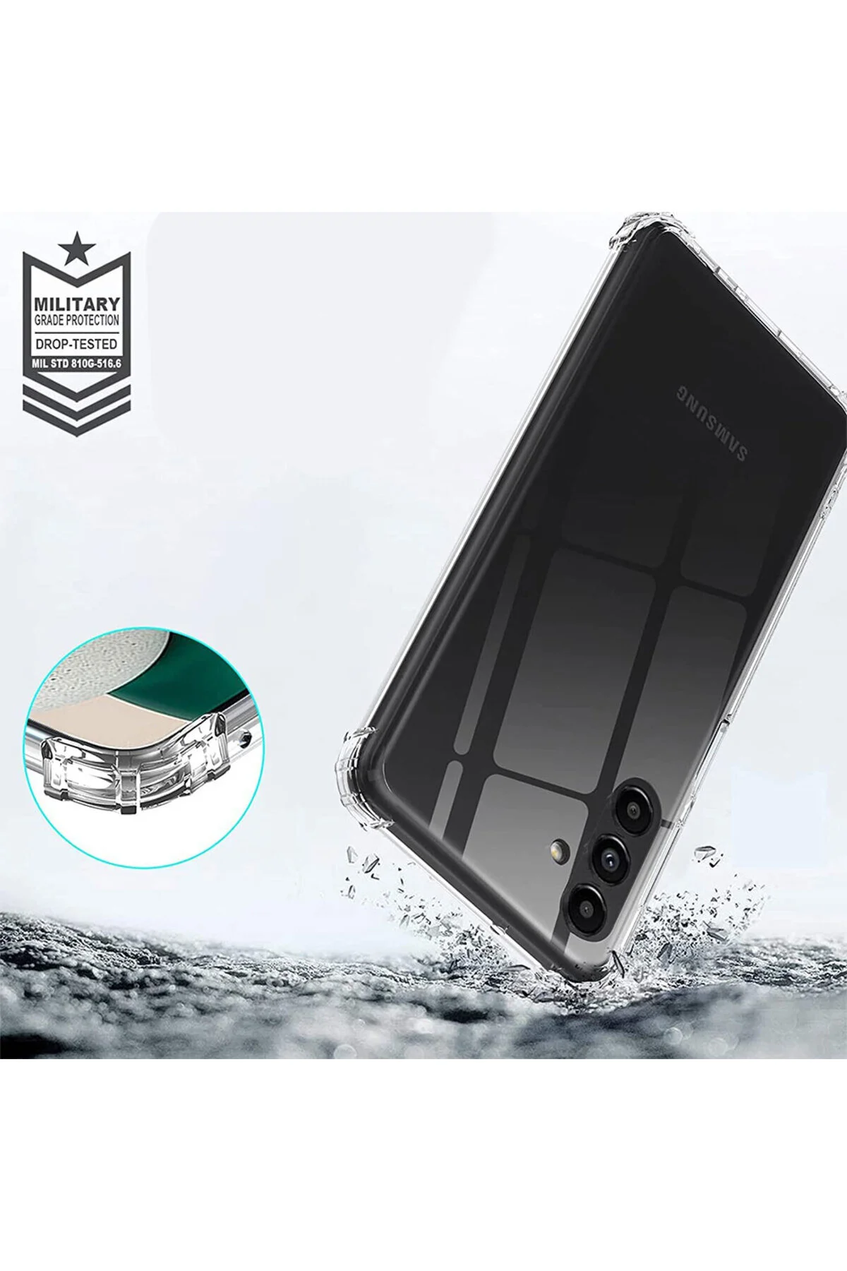 Galaxy A34 Uyumlu Köşe Korumalı Şeffaf Silikon Kılıf