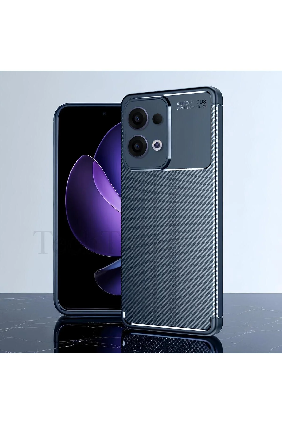 Oppo Reno 13 Pro Kılıf Kamera Korumalı Darbe Emici Karbon Fiber Desenli Kapak