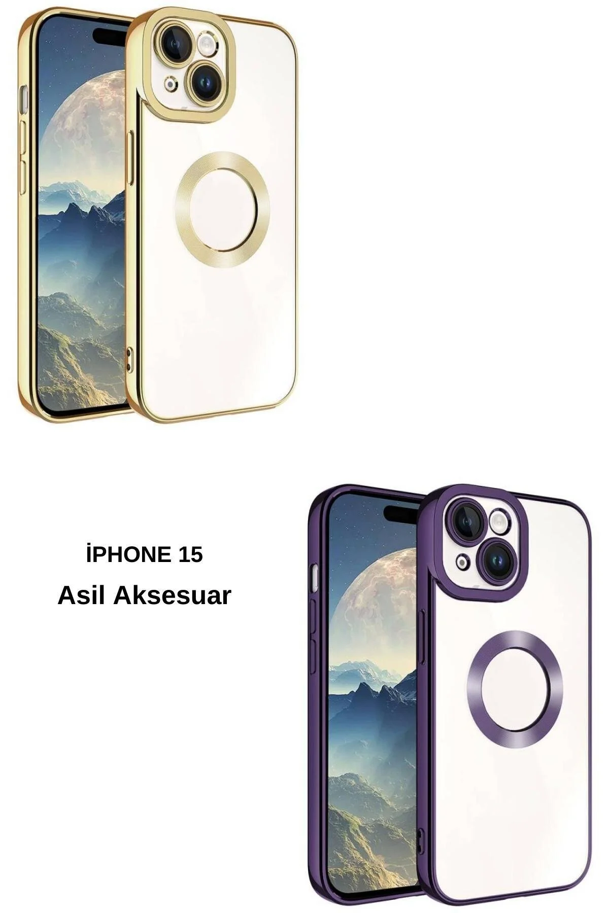 Apple Iphone 15 Uyumlu Renkli Detaylı Kamera Korumalı Logo Kısmı Açık Korumalı Kılıf