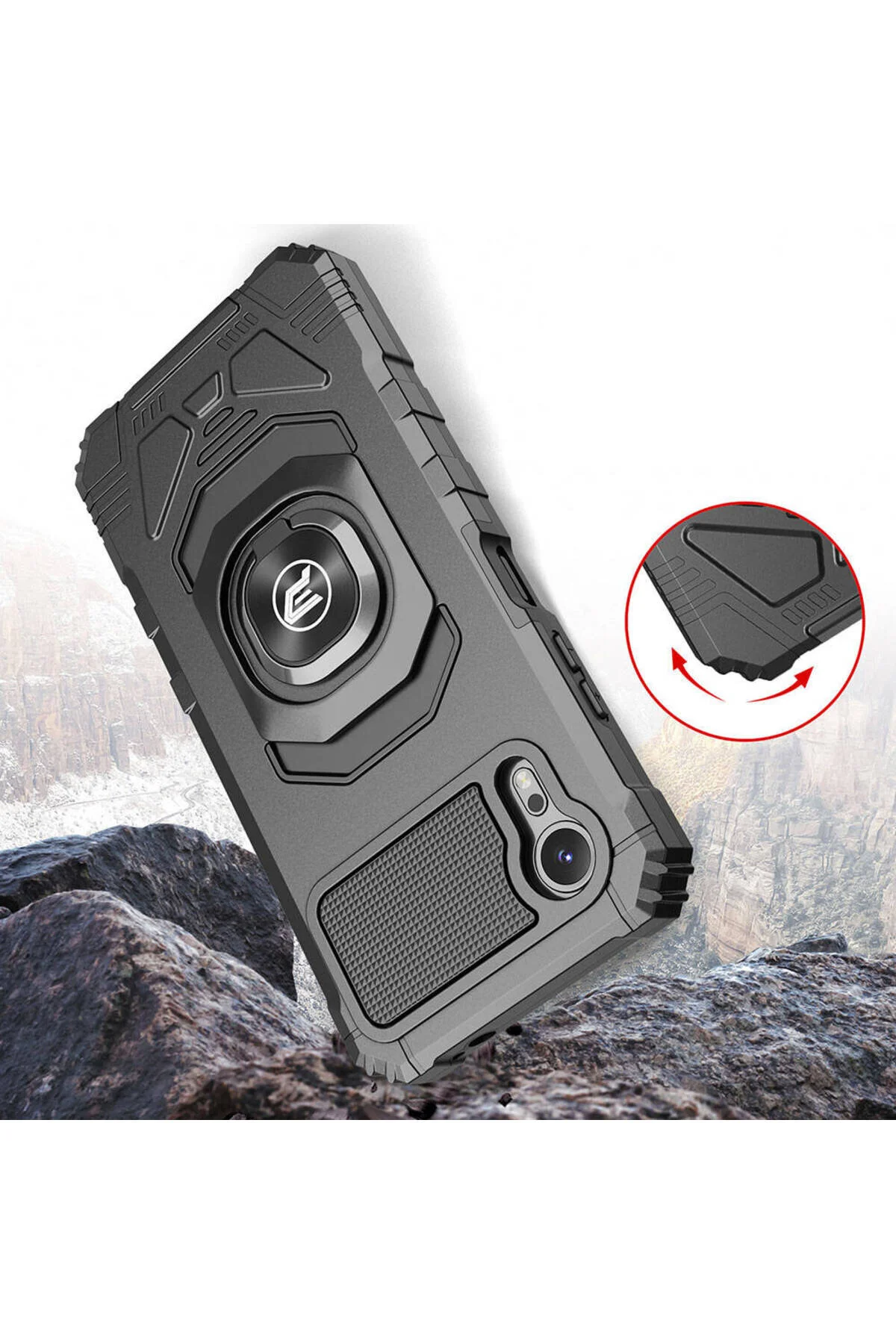 Galaxy Xcover 7 Pro Uyumlu Yüzüklü Standlı Tank Kılıf