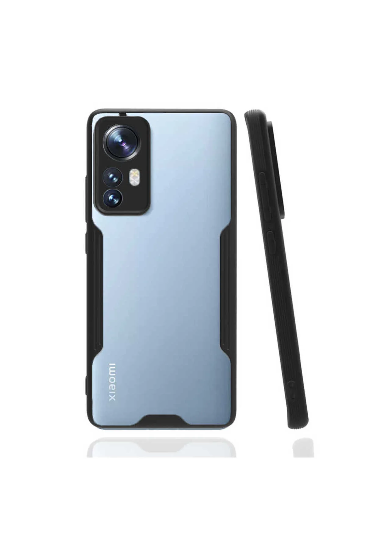 Xiaomi Mi 12 Uyumlu Kenarları Renkli Arkası Buzlu Bumper Kılıf