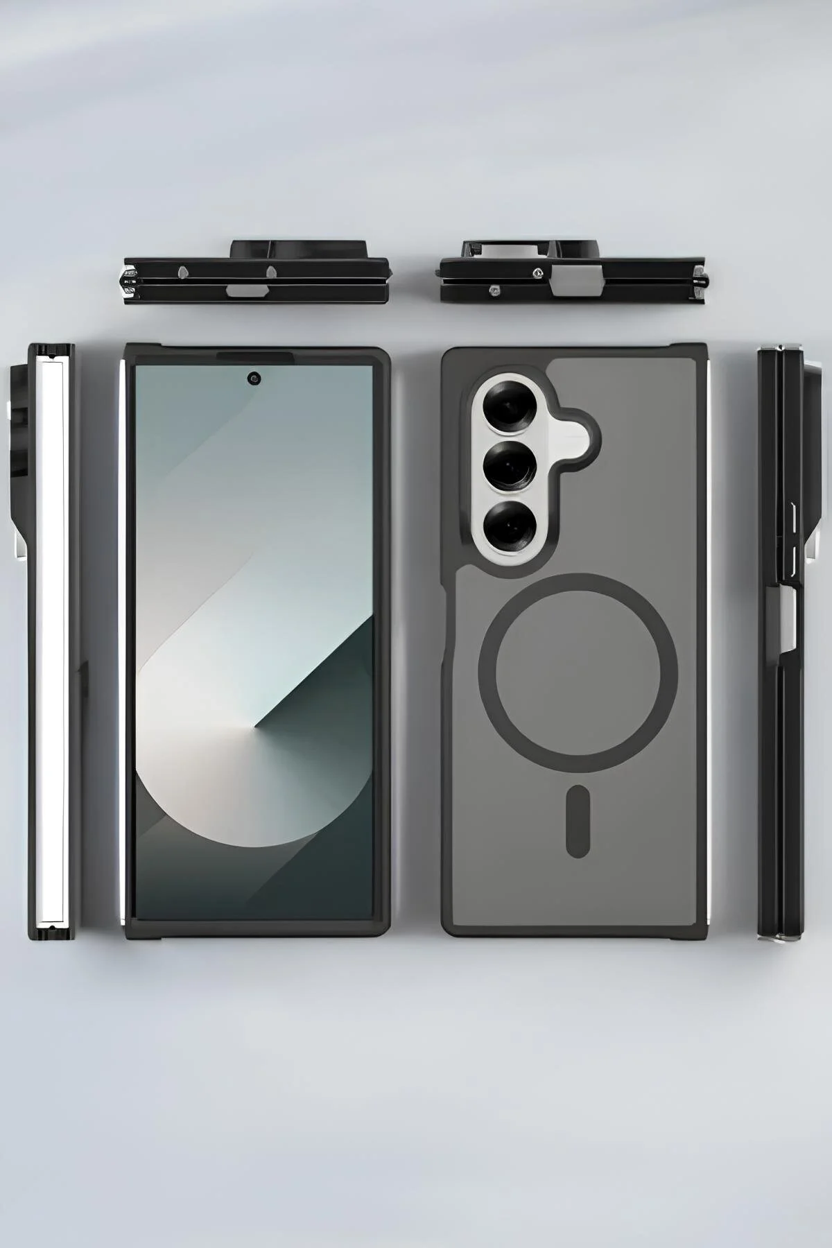 Samsung Galaxy Z Fold 7 Uyumlu Kılıf Renkli Buzlu Tasarım Sararmaz Magsafe Uyumlu Kılıf