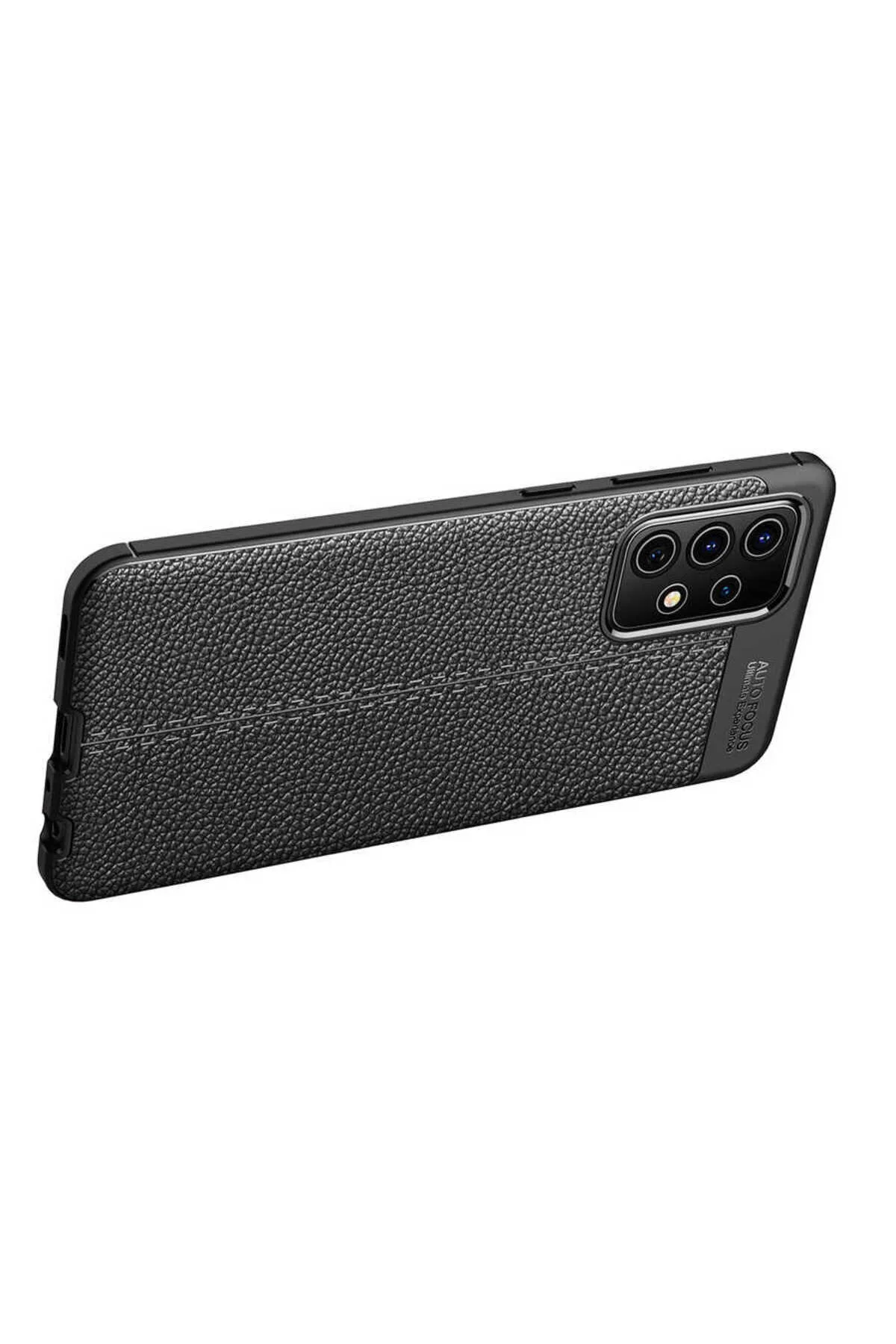 Galaxy A72 Uyumlu Deri Tasarımlı KAmera Korumalı Kılıf