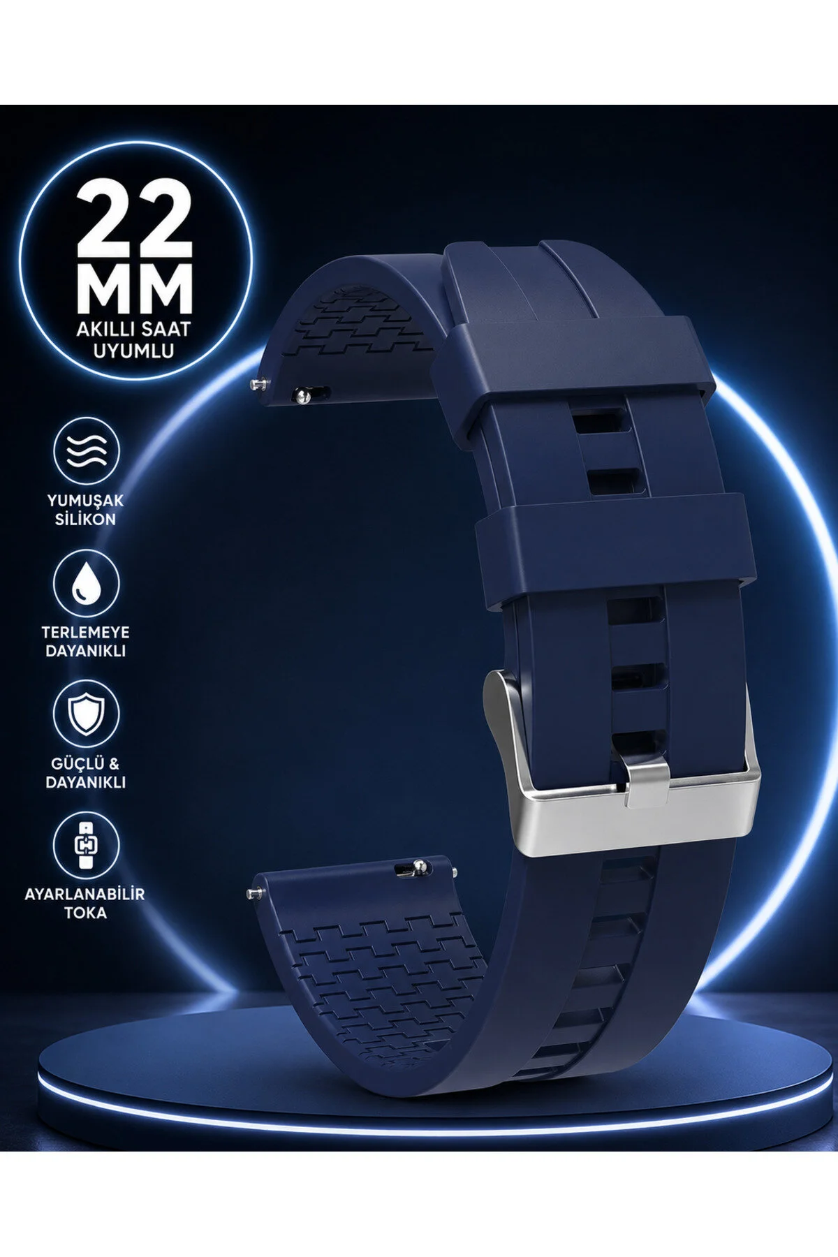 Xiaomi Mi Watch Revolve Active Uyumlu 22mm Spor Silikon Kordon