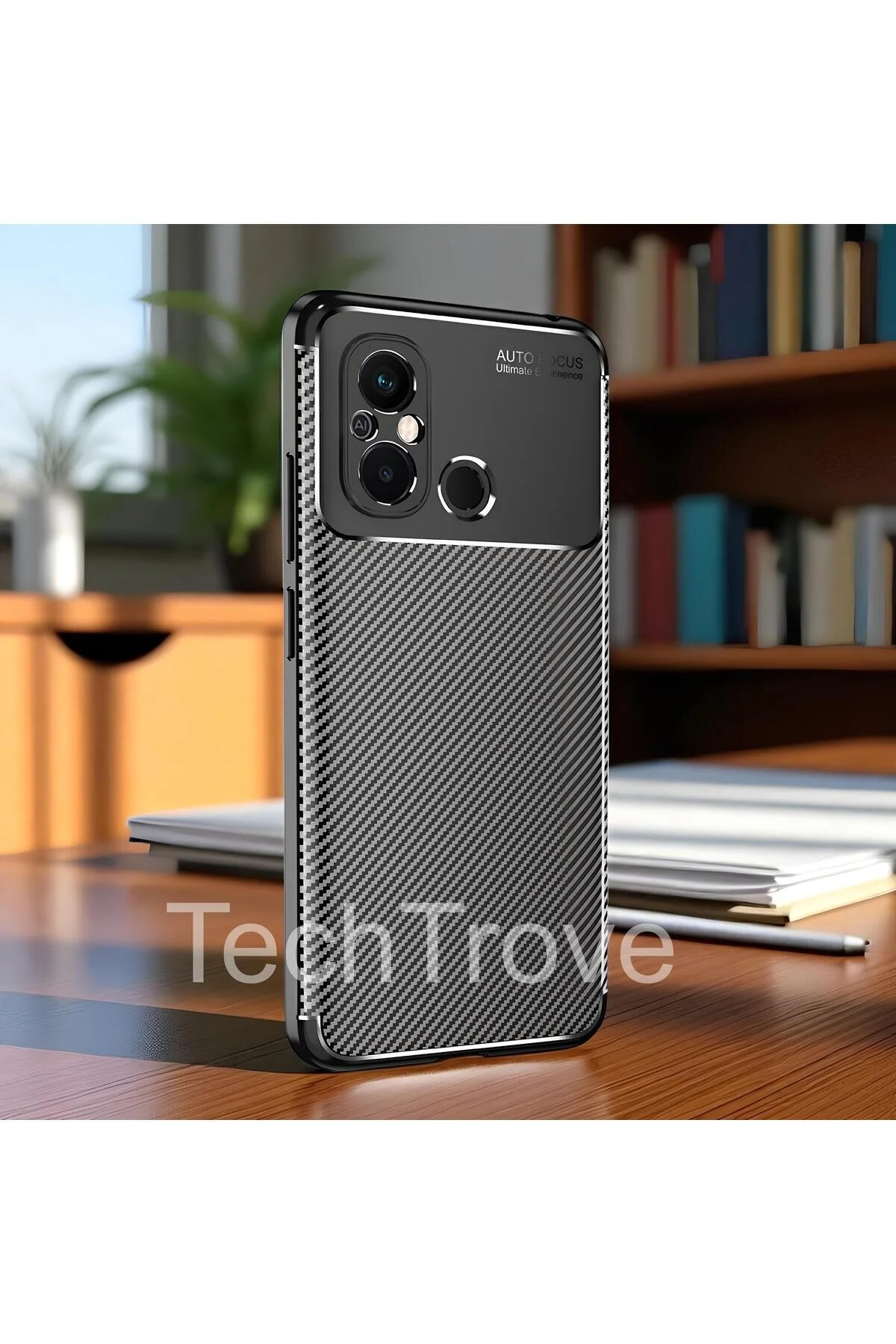 Xiaomi Redmi 12C Kılıf Kamera Korumalı Darbe Emici Karbon Fiber Desenli Renk Atmaz Silikon Kapak