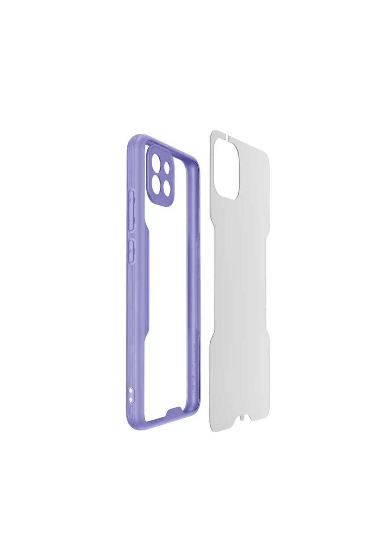 Samsung Galaxy A03 Uyumlu Kenarları Renkli Arkası Buzlu Bumper Kılıf