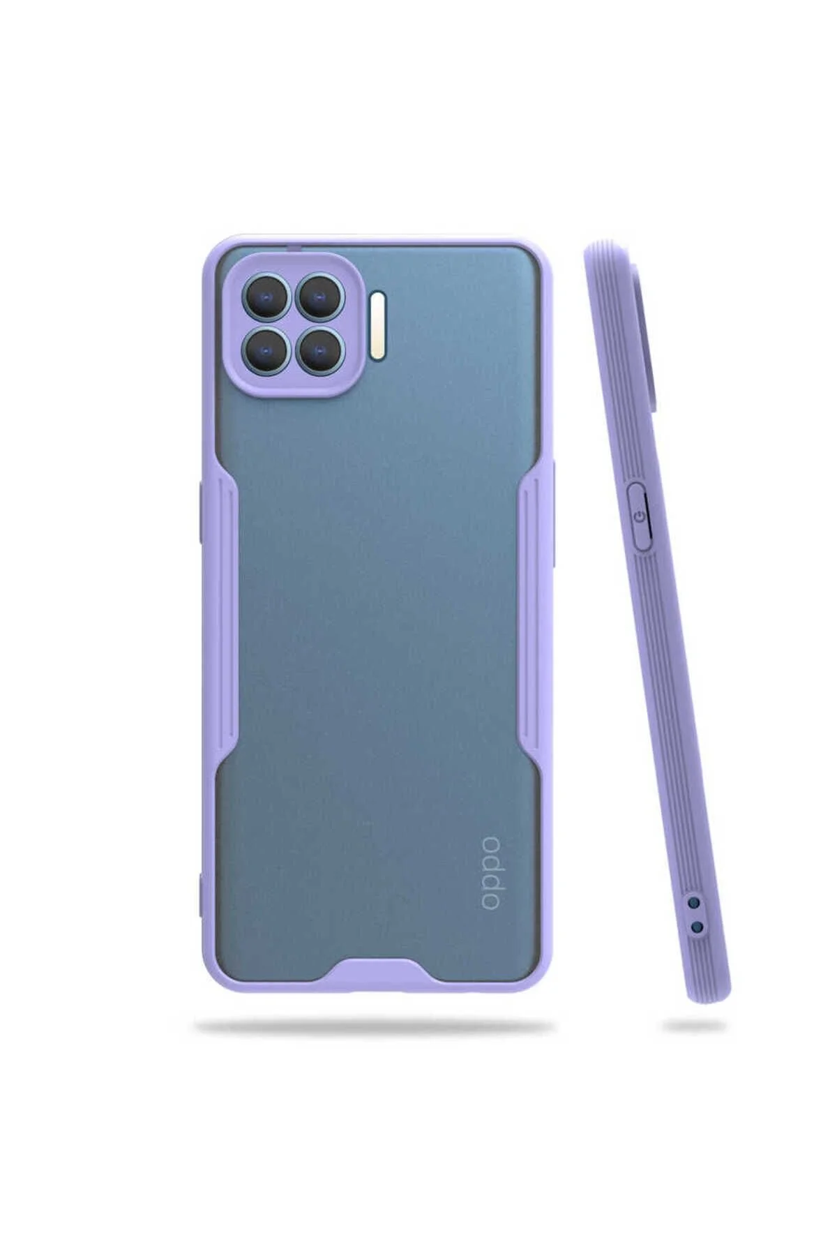 Oppo Reno 4 Lite Uyumlu Kenarları Renkli Arkası Buzlu Bumper Kılıf