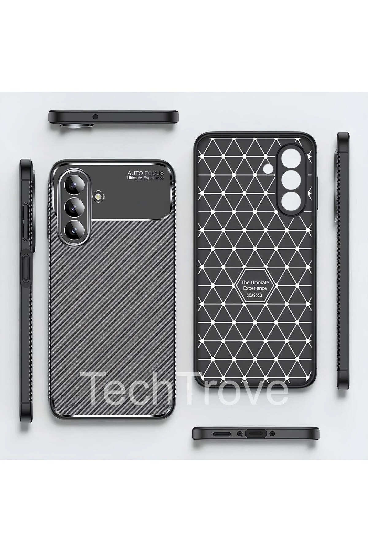 One Plus Nord N10 5G Kılıf Kamera Korumalı Darbe Emici Karbon Fiber Desenli Kapak