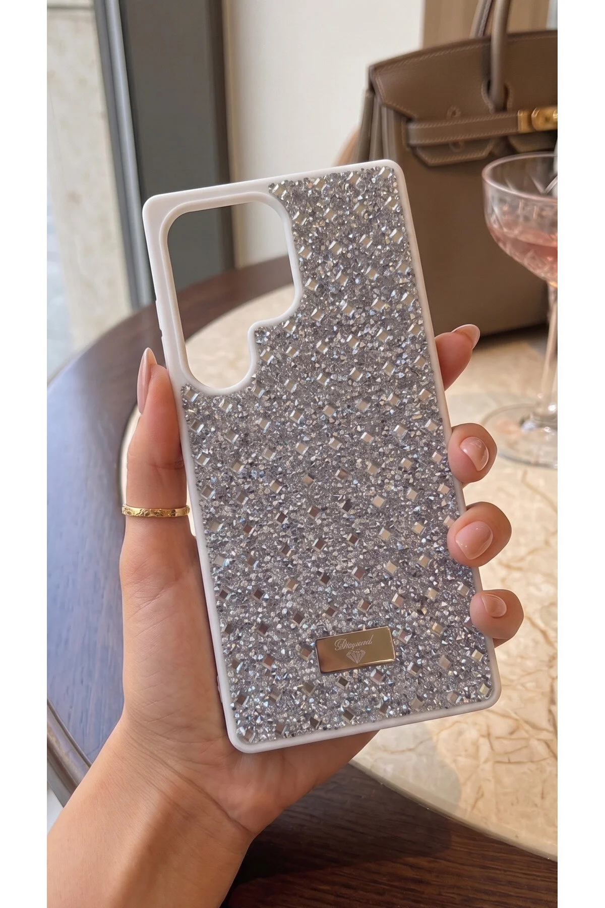 Galaxy S25 Ultra İçin Uyumlu Işıltılı Full Taşlı Kamera Koruma Çıkıntılı Özel Seri Kılıf