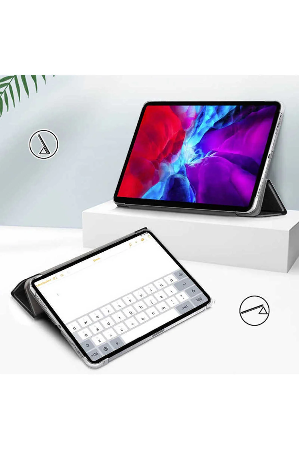 Apple iPad Air 11 2025 M3 Kılıf Stand Olabilen Pu Deri Standlı Tablet Kılıfı