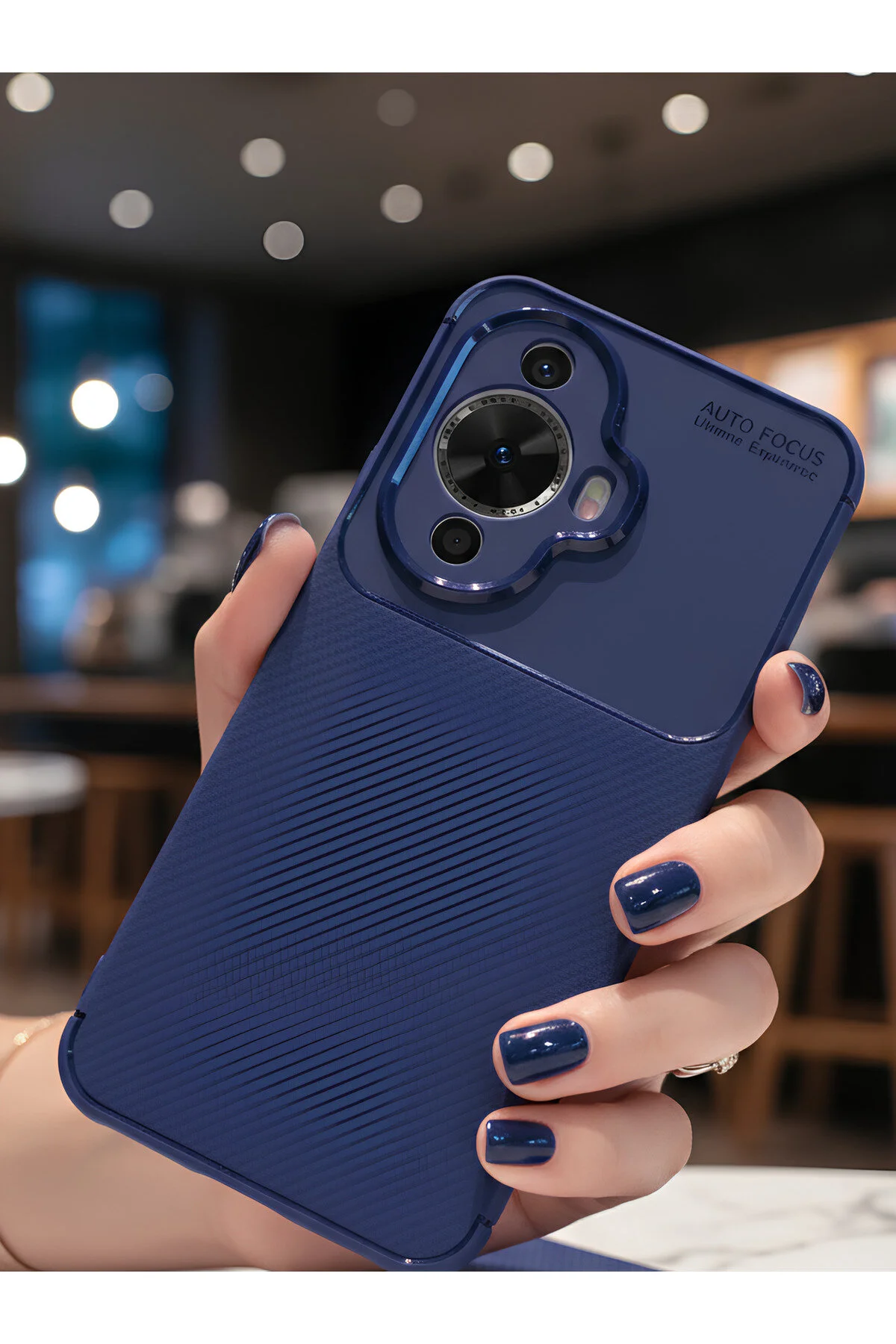 Huawei Nova 12S Kılıf Kamera Korumalı Darbe Emici Karbon Fiber Desenli Kapak