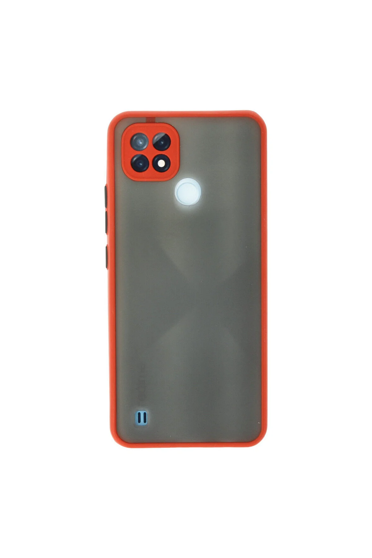 Realme C21 İçin Uyumlu Buzlu Tasarım Renkli Tuş Mat Tasarım Sararmaz Kılıf
