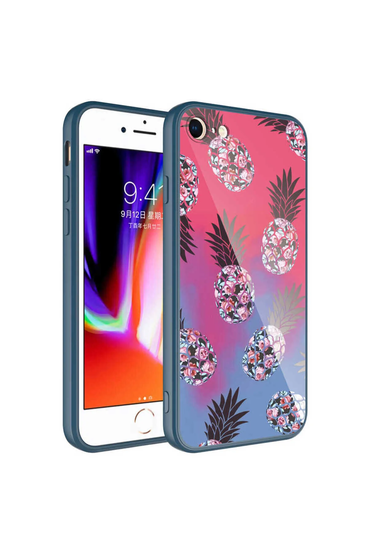 iPhone 8 Kılıf Desenli İçi Kadife Kamera Korumalı Darbe Emici Silikon Kapak