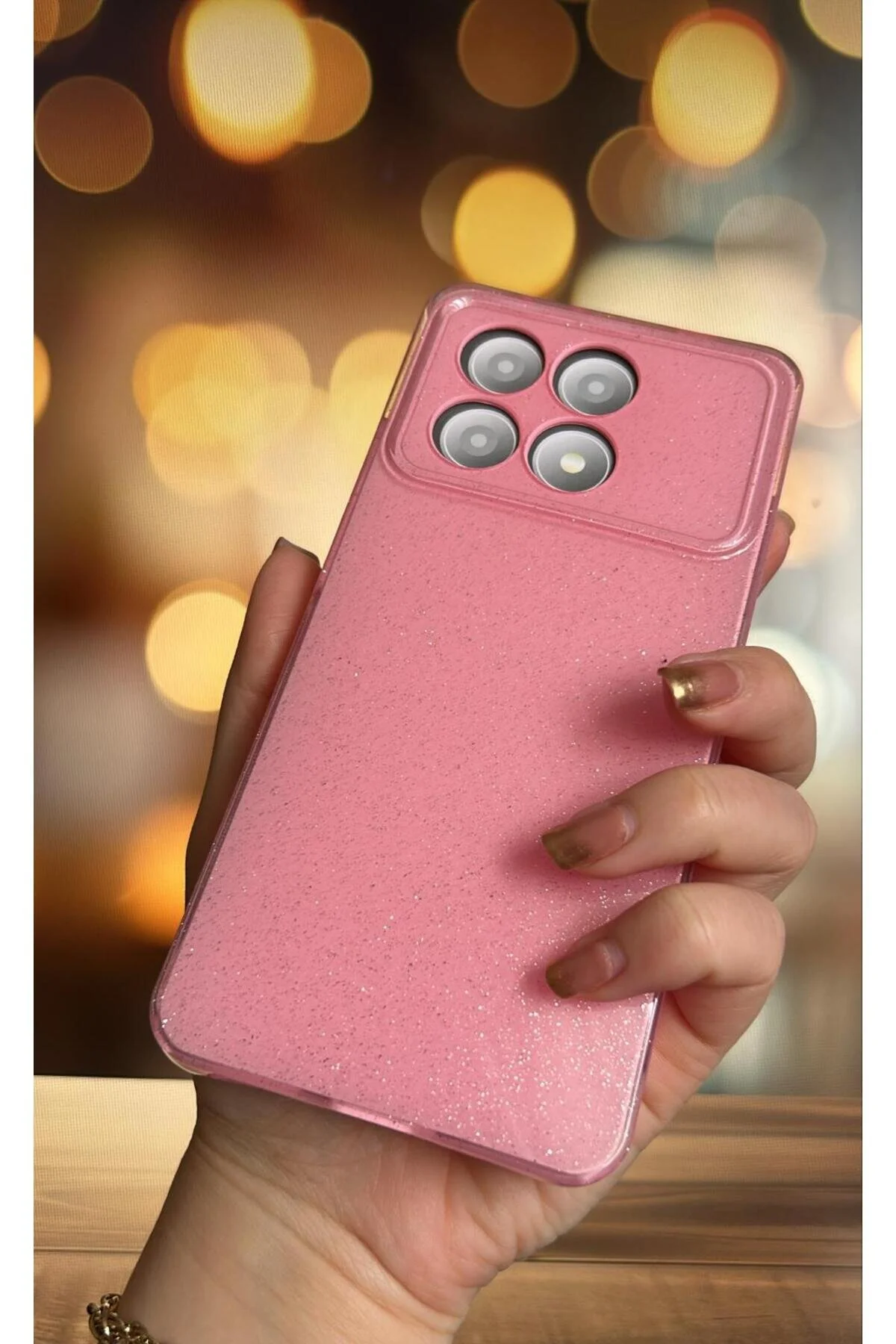 Poco X6 Pro Kılıf Kamera Korumalı Parlak Simli Lüks Kapak