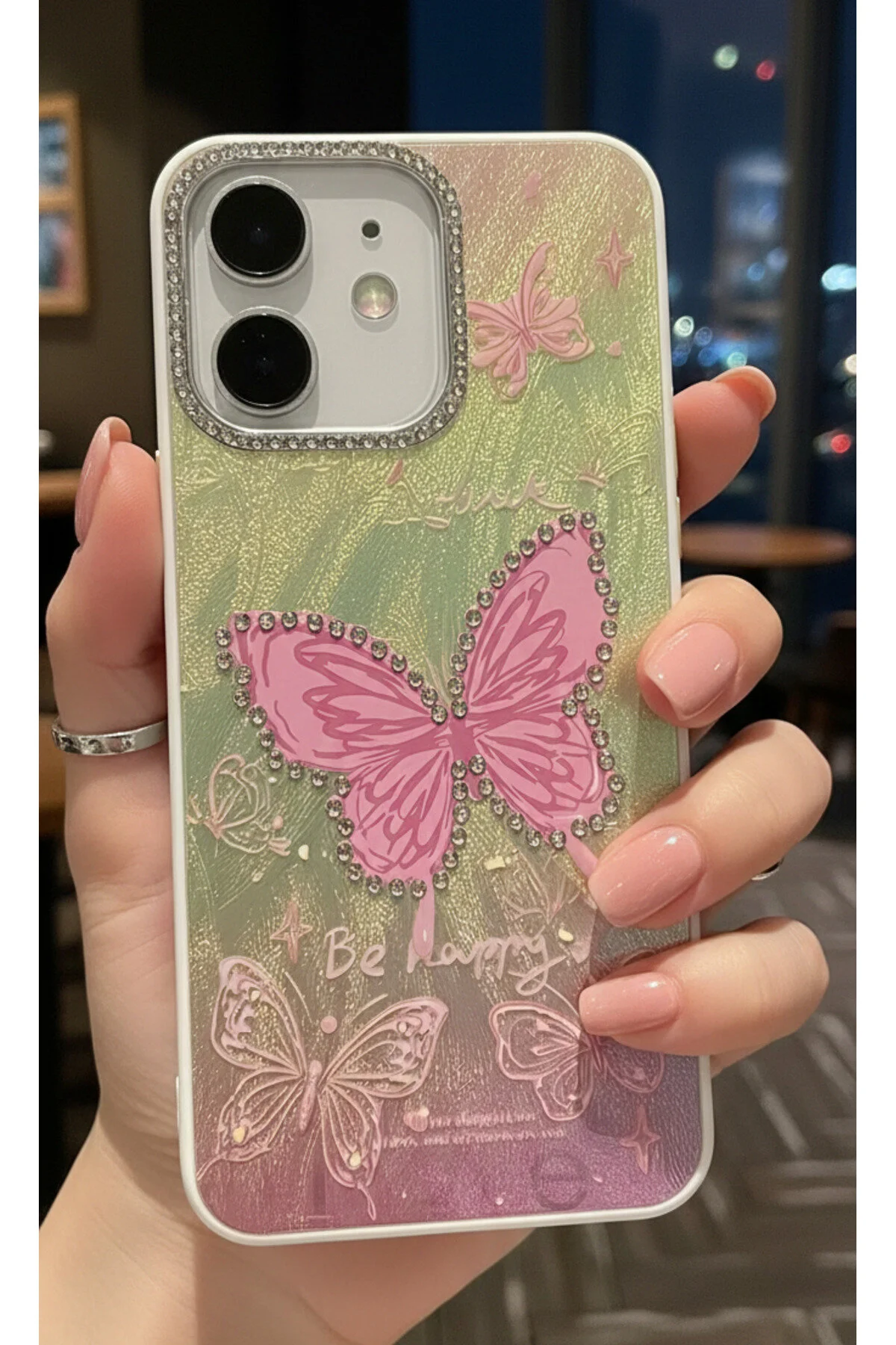 iPhone 12 Kılıf Aynalı Desenli Figürlü Tasarım Silikon Kapak