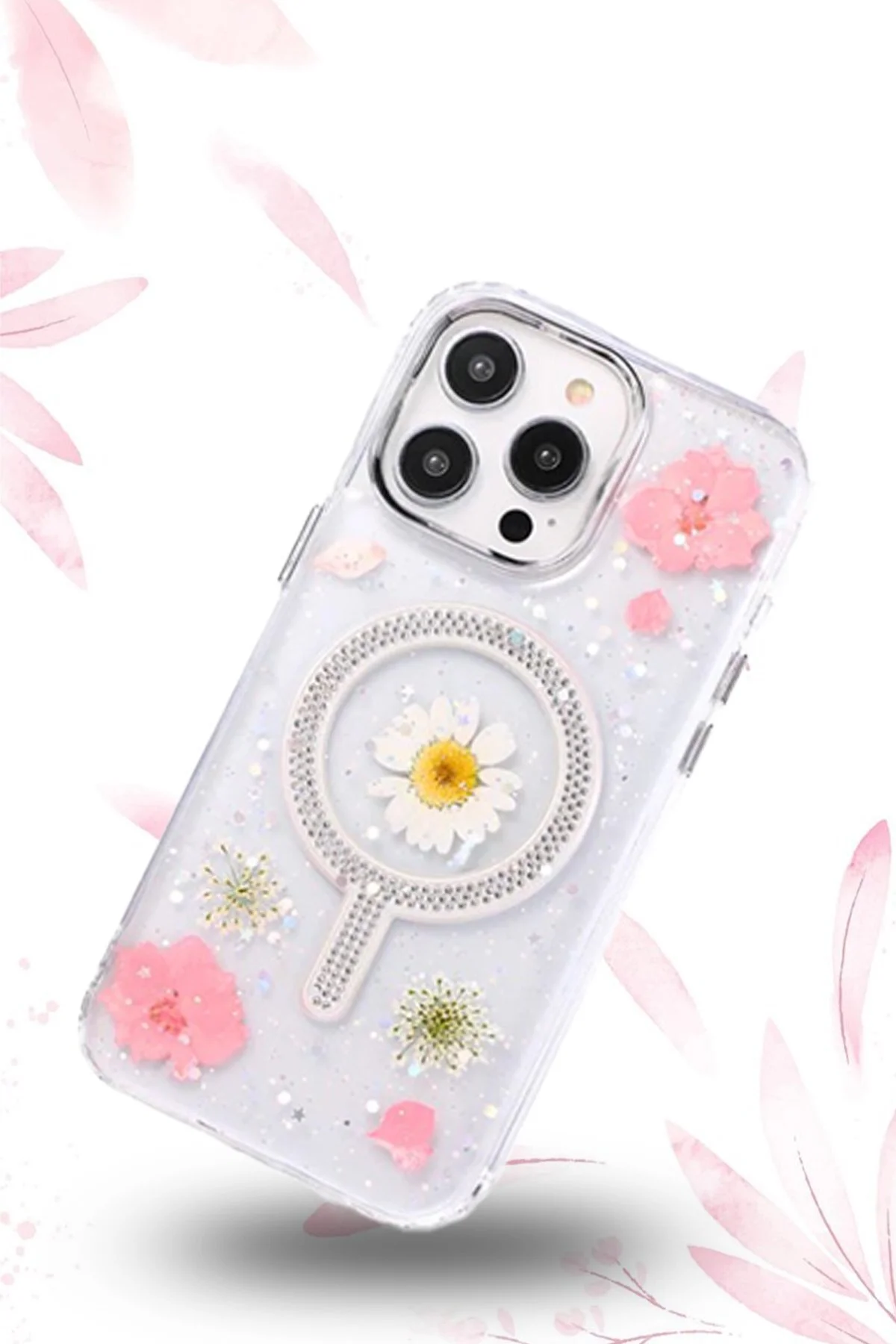iPhone 11 Uyumlu Flower Magsafeli  Yeni Tasarım Kılıf - Mavi