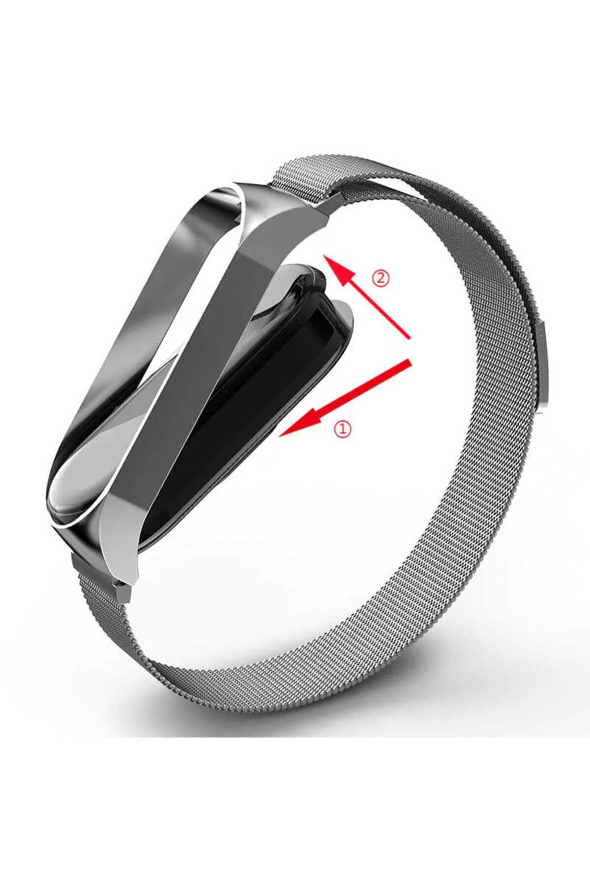 Mi Band 6 İçin Uyumlu Renkli Metal Hasır Kordon