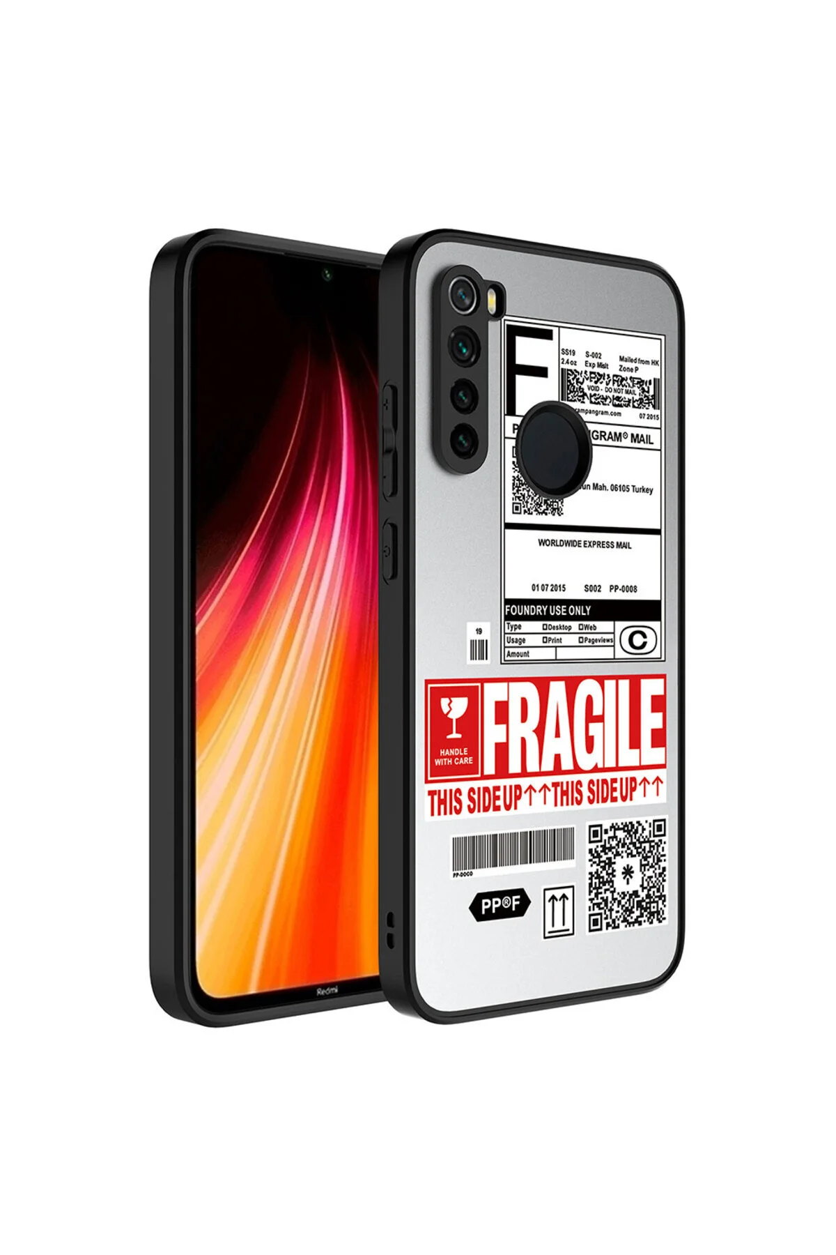 Redmi Note 8 Kılıf Aynalı Desenli Kamera Korumalı Parlak Darbe Emici Kapak