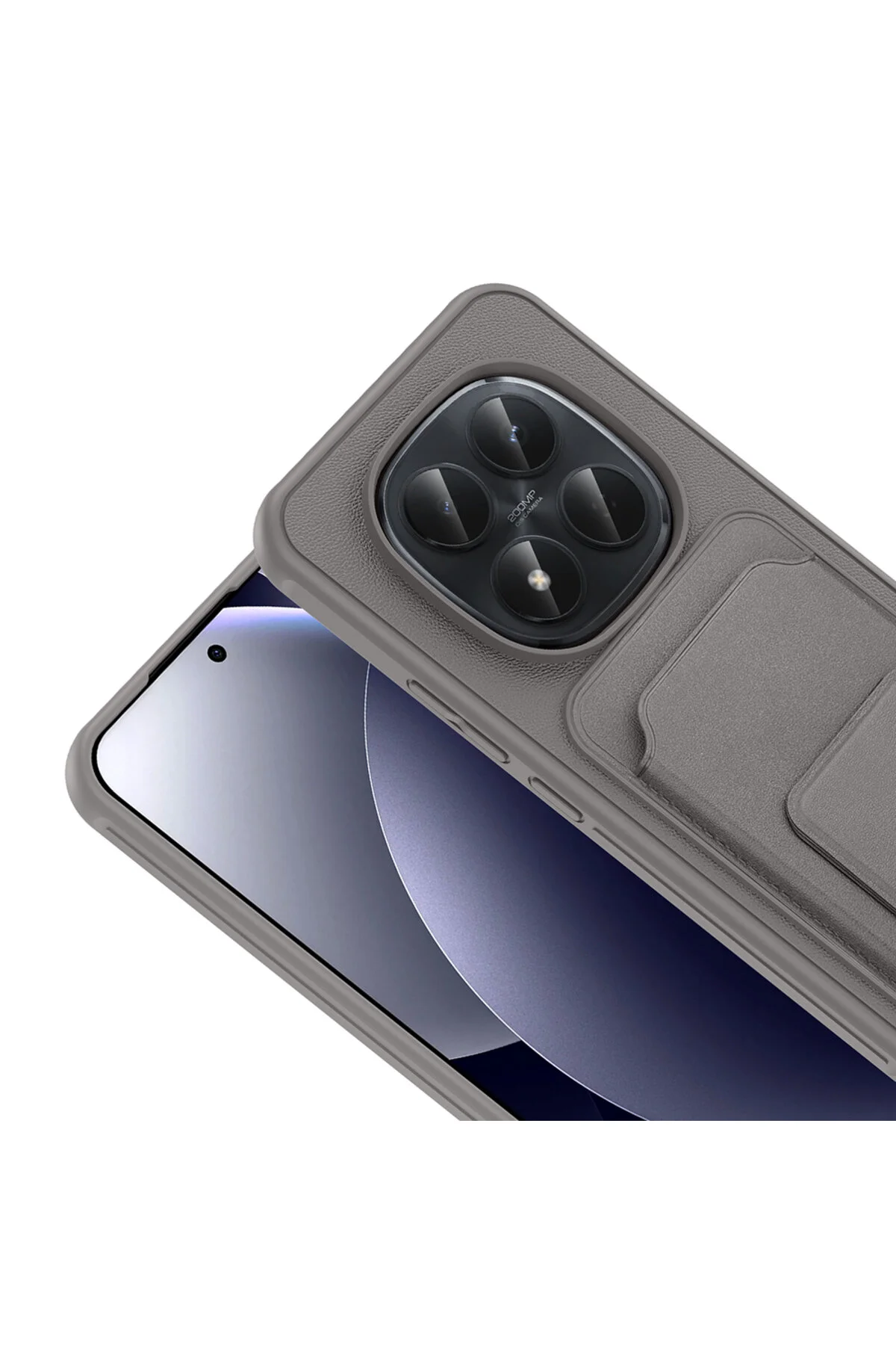 Redmi Note 15 Pro 5G İçin Uyumlu TPU Korumalı Kart Bölmeli Deri Dokulu Kılıf