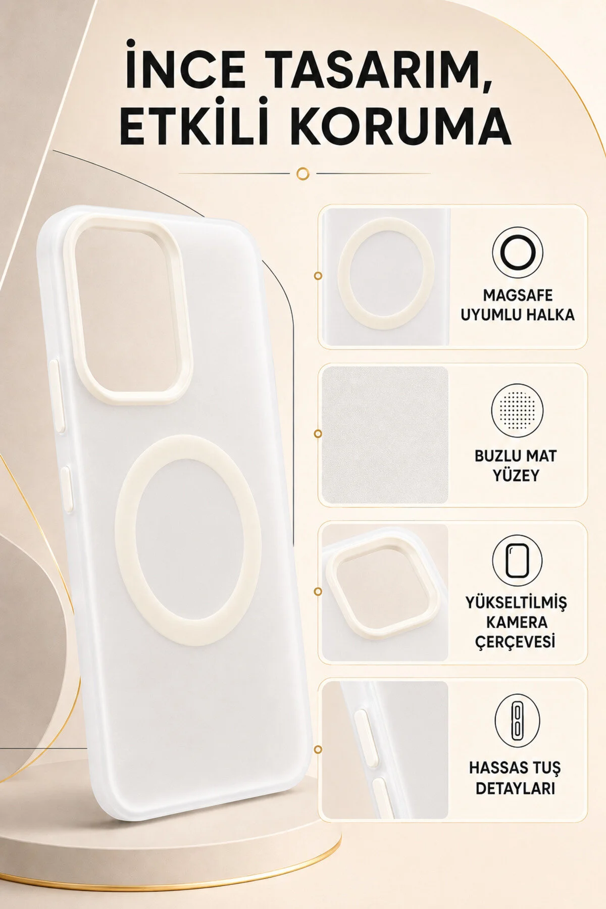 Redmi Note 13 4G MagSafe Uyumlu Buzlu Mat Kamera Korumalı İnce Silikon Kılıf - Siyah