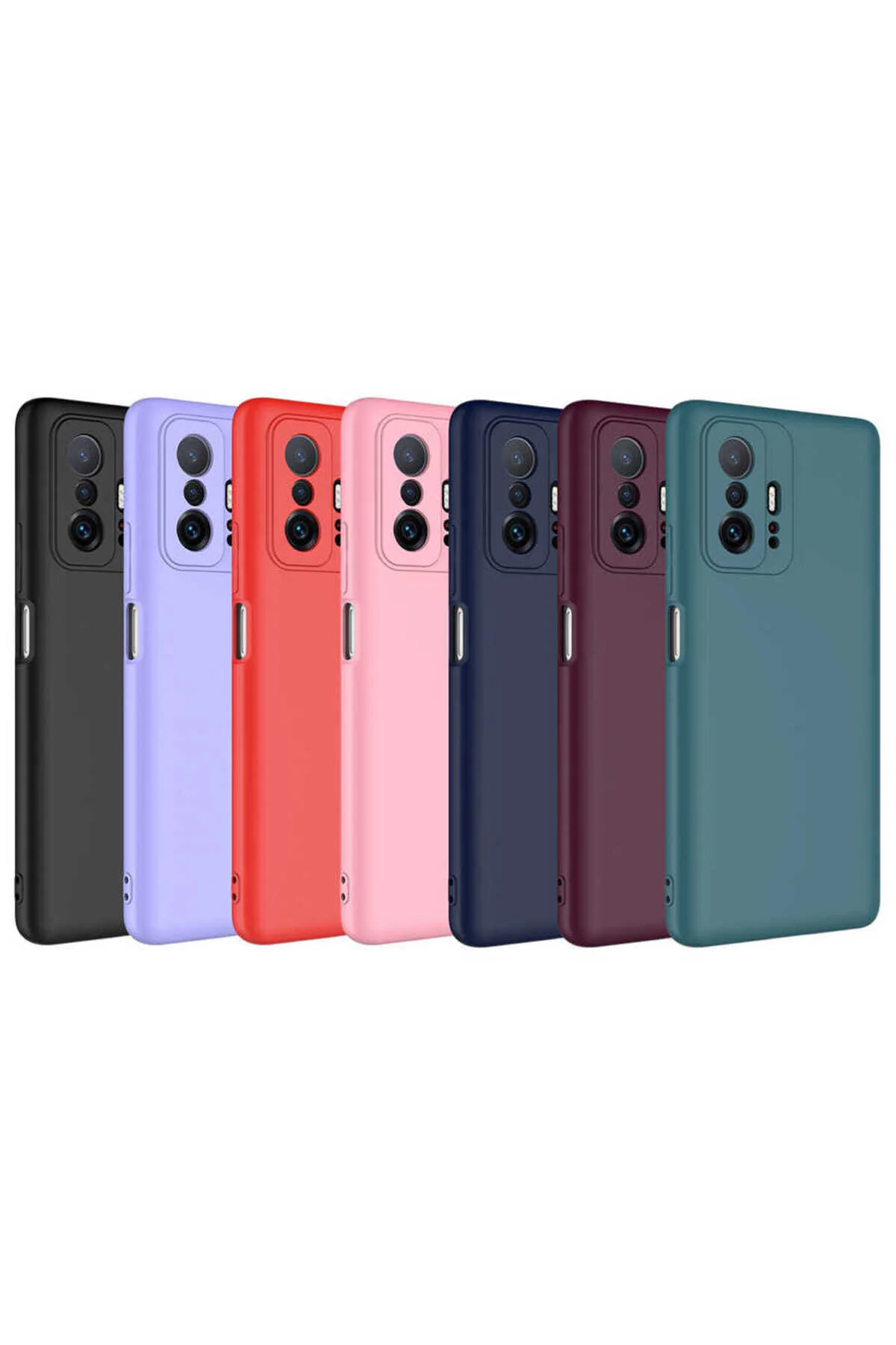 Xiaomi Mi 11T Pro 5G Uyumlu İçi Kadife Kamera Korumalı Renkli Silikon Kılıf