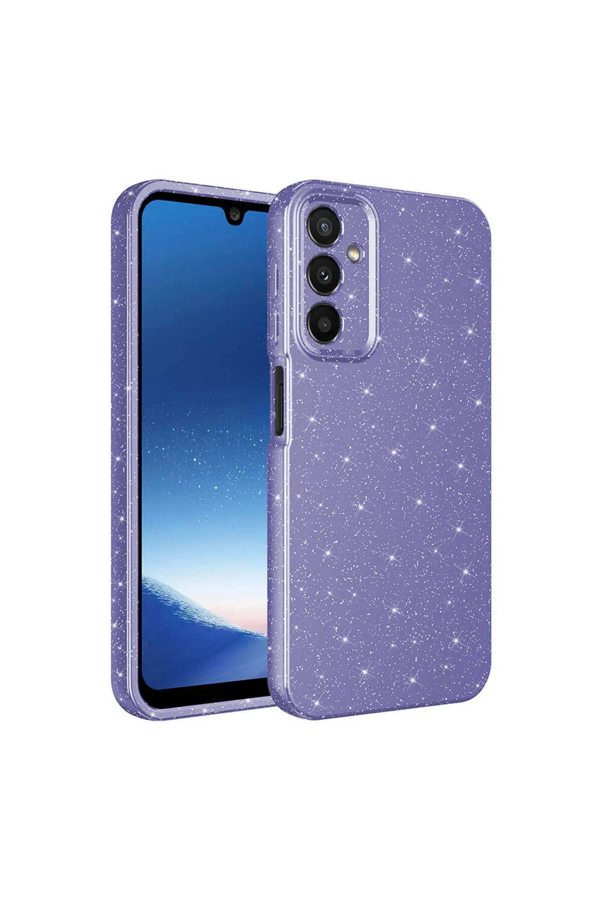 Galaxy A25 Uyumlu Simli Tasarımlı Renkli Geçişli Kamera Korumalı Kılıf