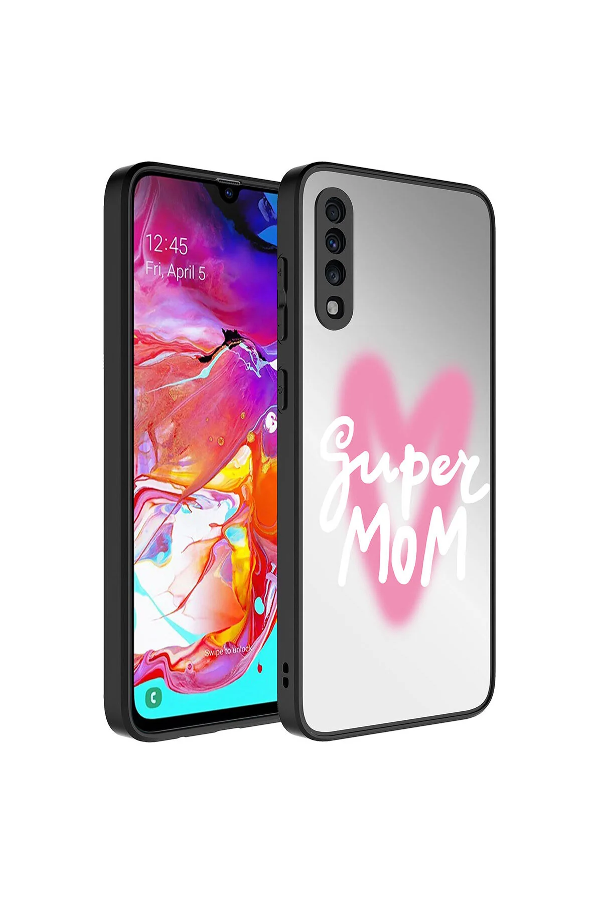 Galaxy A70 Kılıf Aynalı Desenli Kamera Korumalı Parlak Darbe Emici Kapak