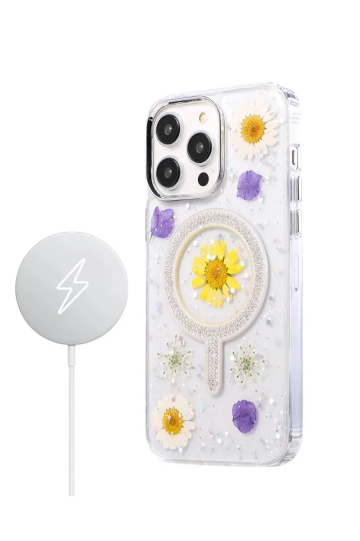 iPhone 11 Uyumlu Flower Magsafeli  Yeni Tasarım Kılıf - Mavi