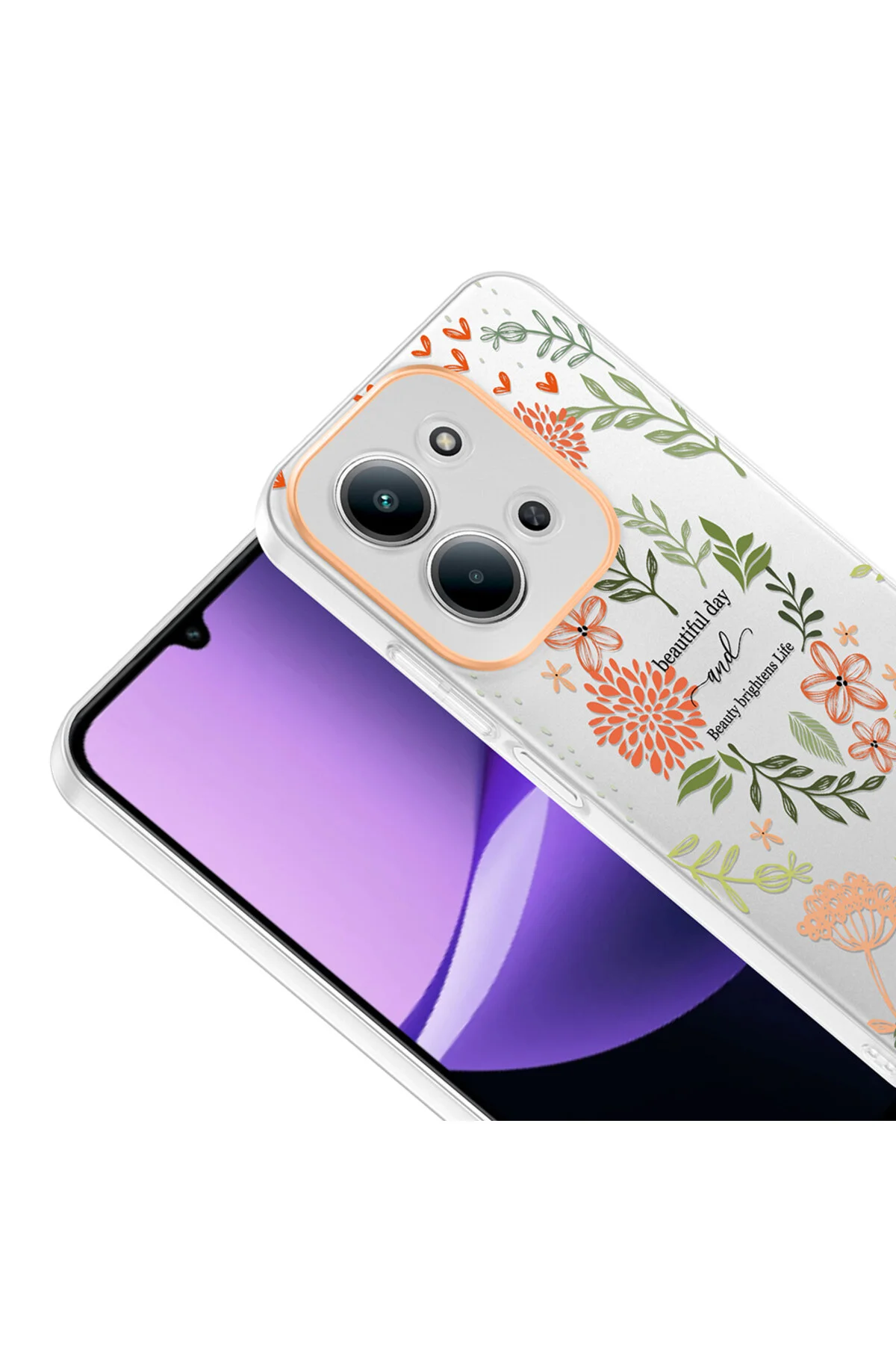 Redmi 15C Uyumlu Desenli Şeffaf Kılıf Kamera Korumalı İnce Kapak