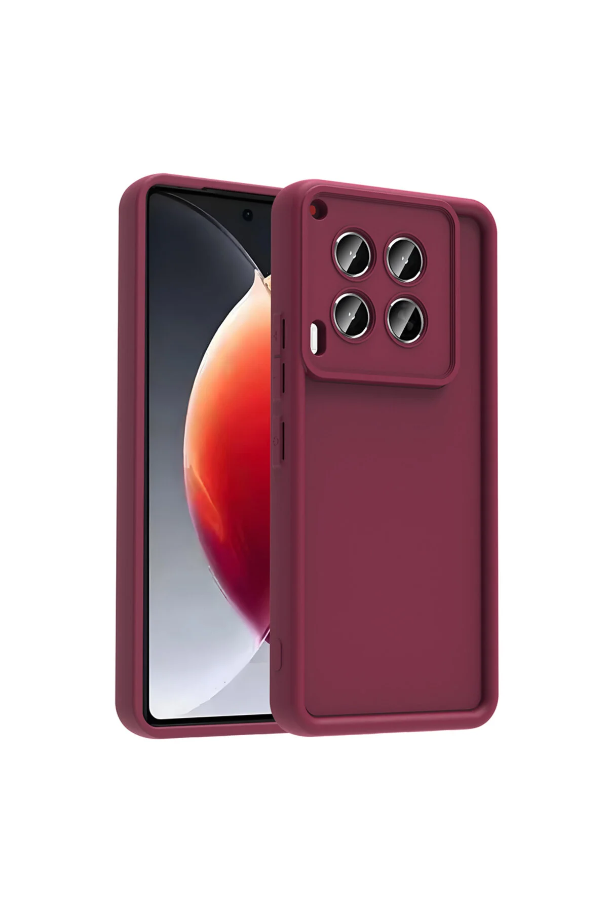 Tecno Camon 30 Kılıf Kamera Korumalı Kenar Çıkıntılı Soft Renkli Silikon Kapak - Mürdüm
