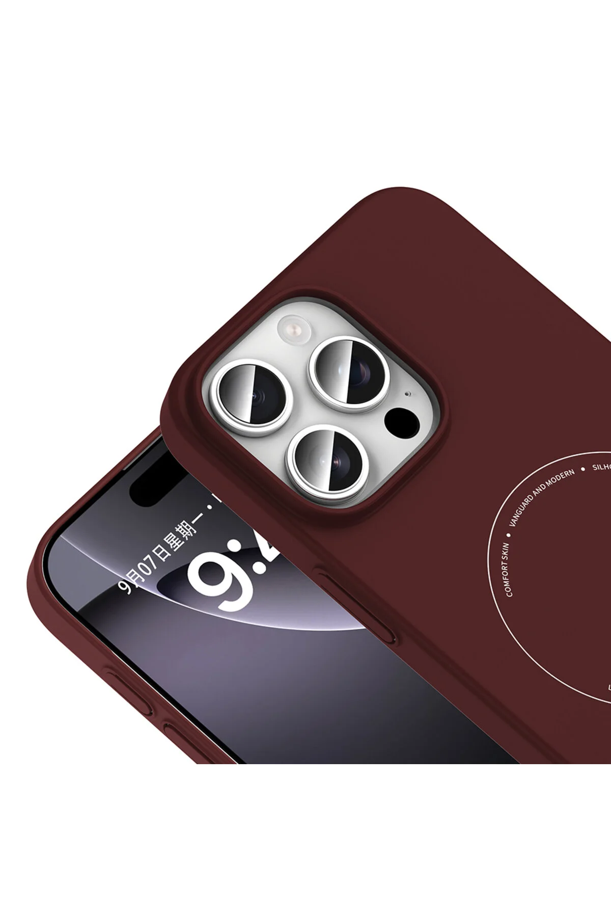 iPhone 16 Pro İçin Uyumlu M-Safe Şarj Özellikli Kamera Korumalı Sert PC Kapak